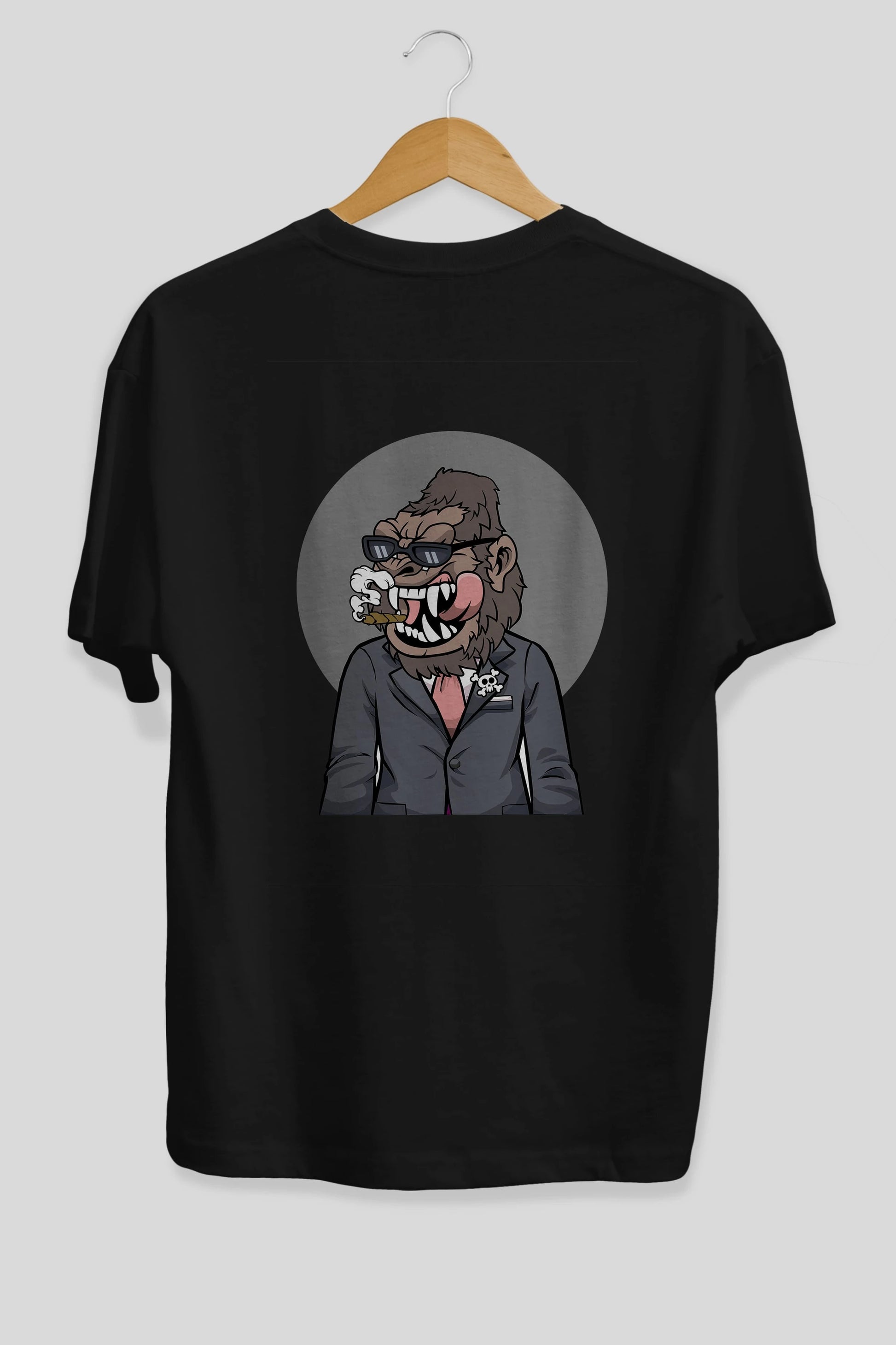 Monkey Suits Arka Baskılı Oversize t-shirt Erkek Kadın Unisex %100 Pamuk tişort