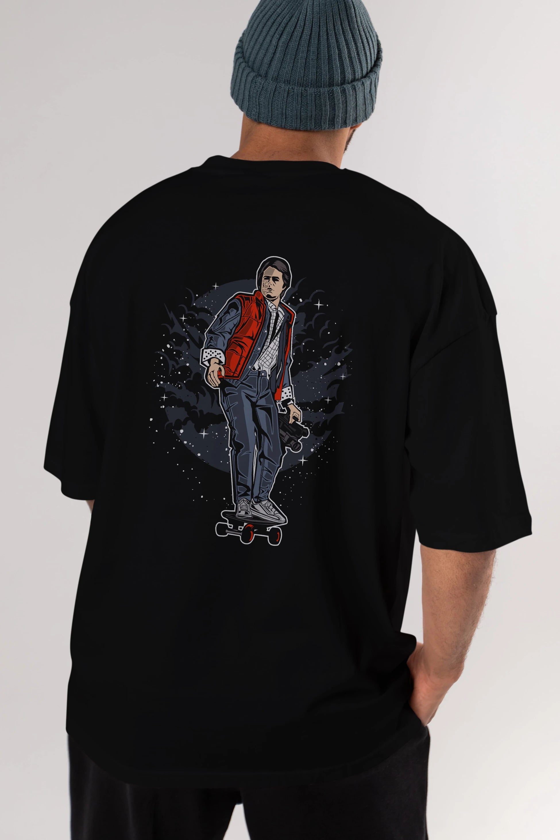 MARTY Arka Baskılı Oversize t-shirt Erkek Kadın Unisex %100 Pamuk