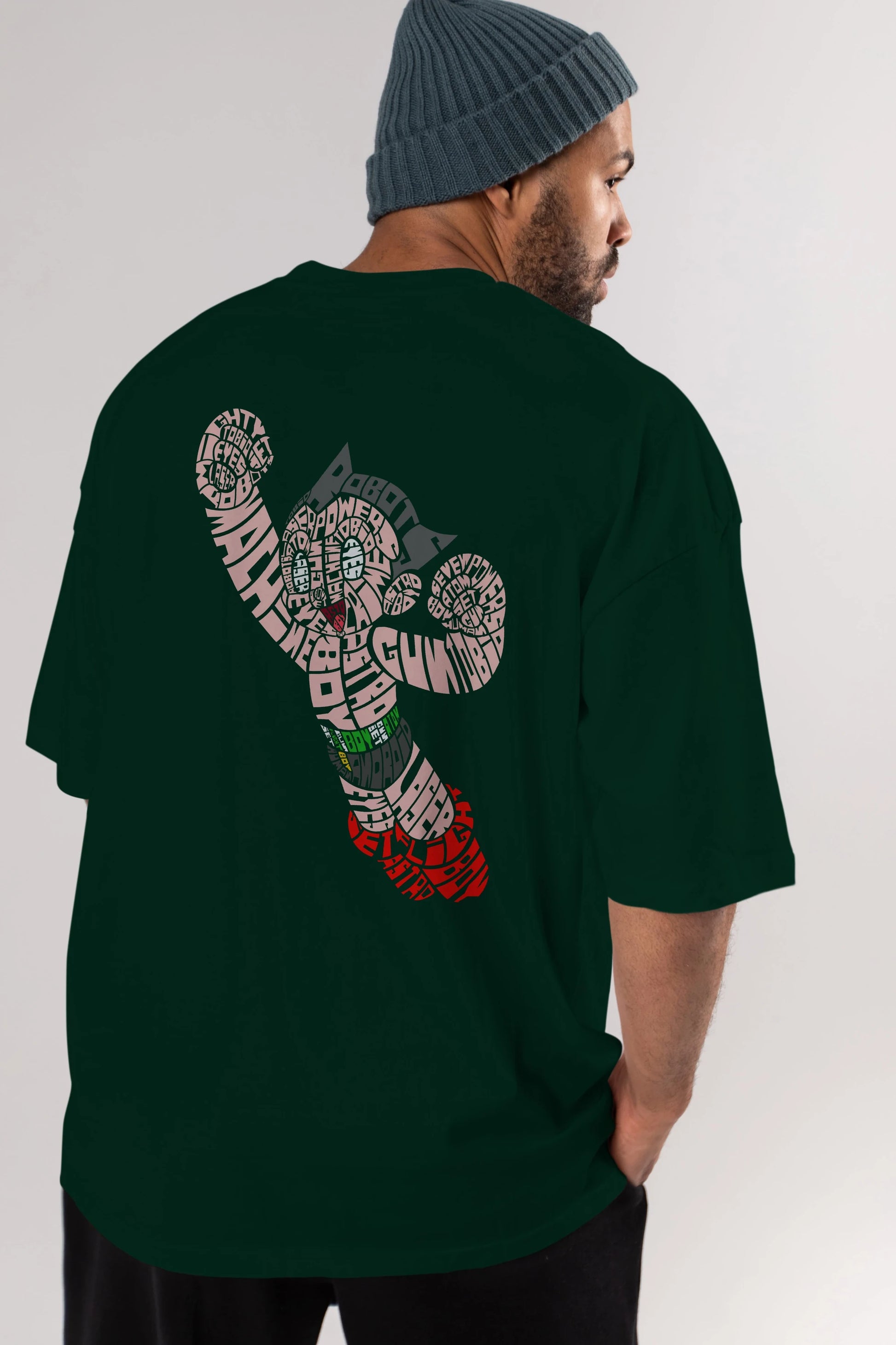 Astroboy Arka Baskılı Oversize t-shirt %100 pamuk Erkek Kadın Unisex