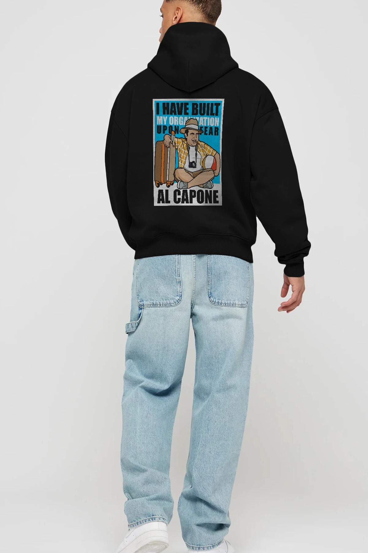 Al Capone Holiday Arka Baskılı Hoodie Oversize Kapüşonlu Sweatshirt Erkek Kadın Unisex