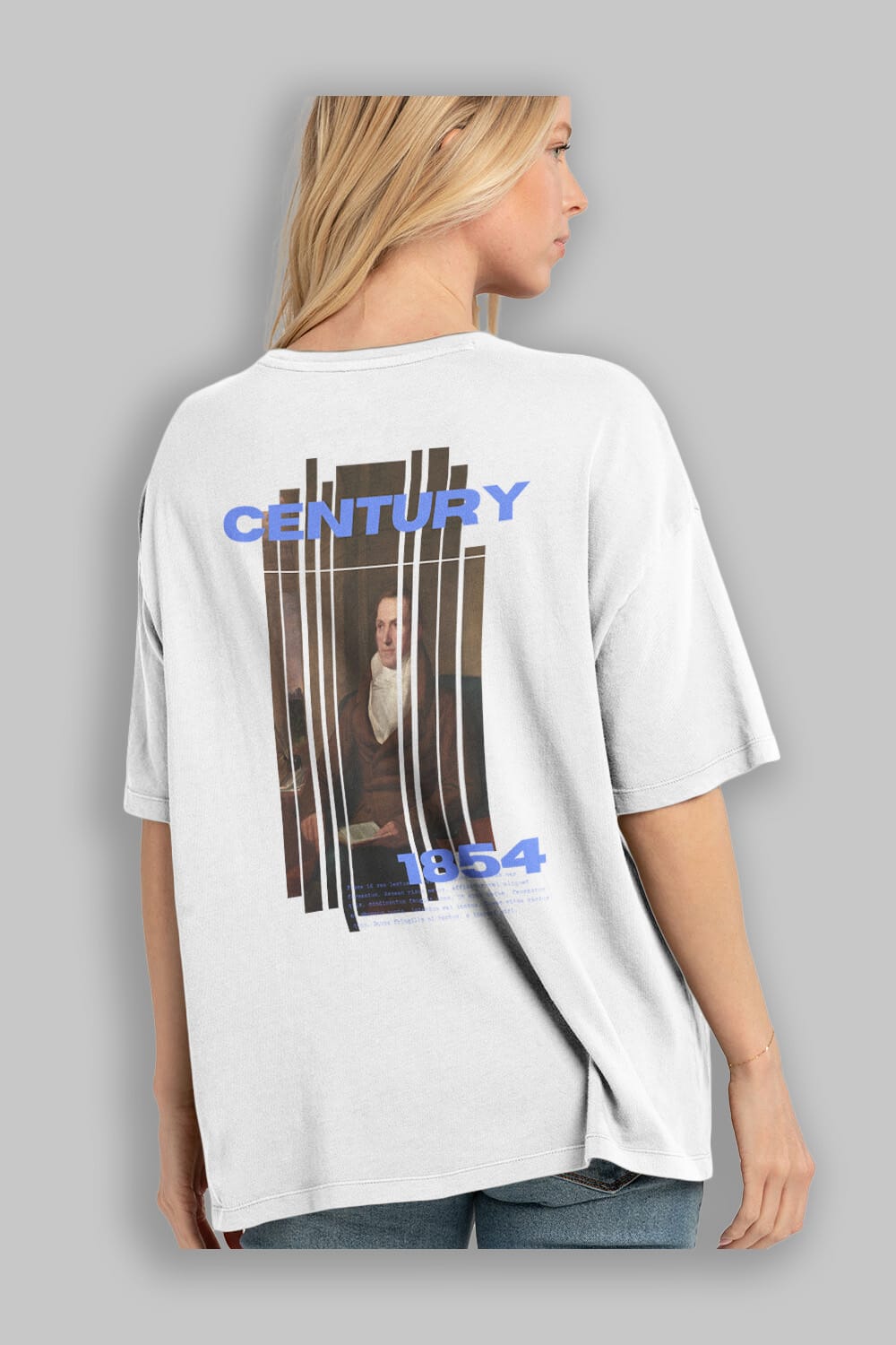 Century 1854 Yazılı Arka Baskılı Oversize t-shirt Erkek Kadın Unisex