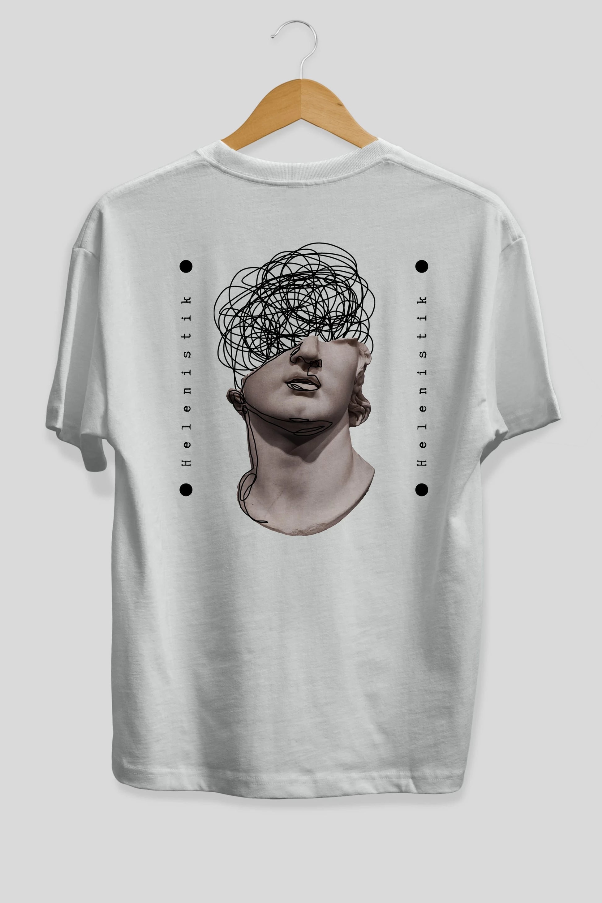 Heykel 2 Arka Baskılı Oversize t-shirt Erkek Kadın Unisex