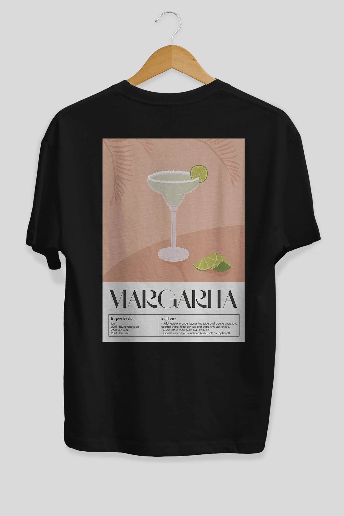 Margarita 5 Arka Baskılı Oversize t-shirt Erkek Kadın Unisex %100 Pamuk Bisiklet Yaka tişort