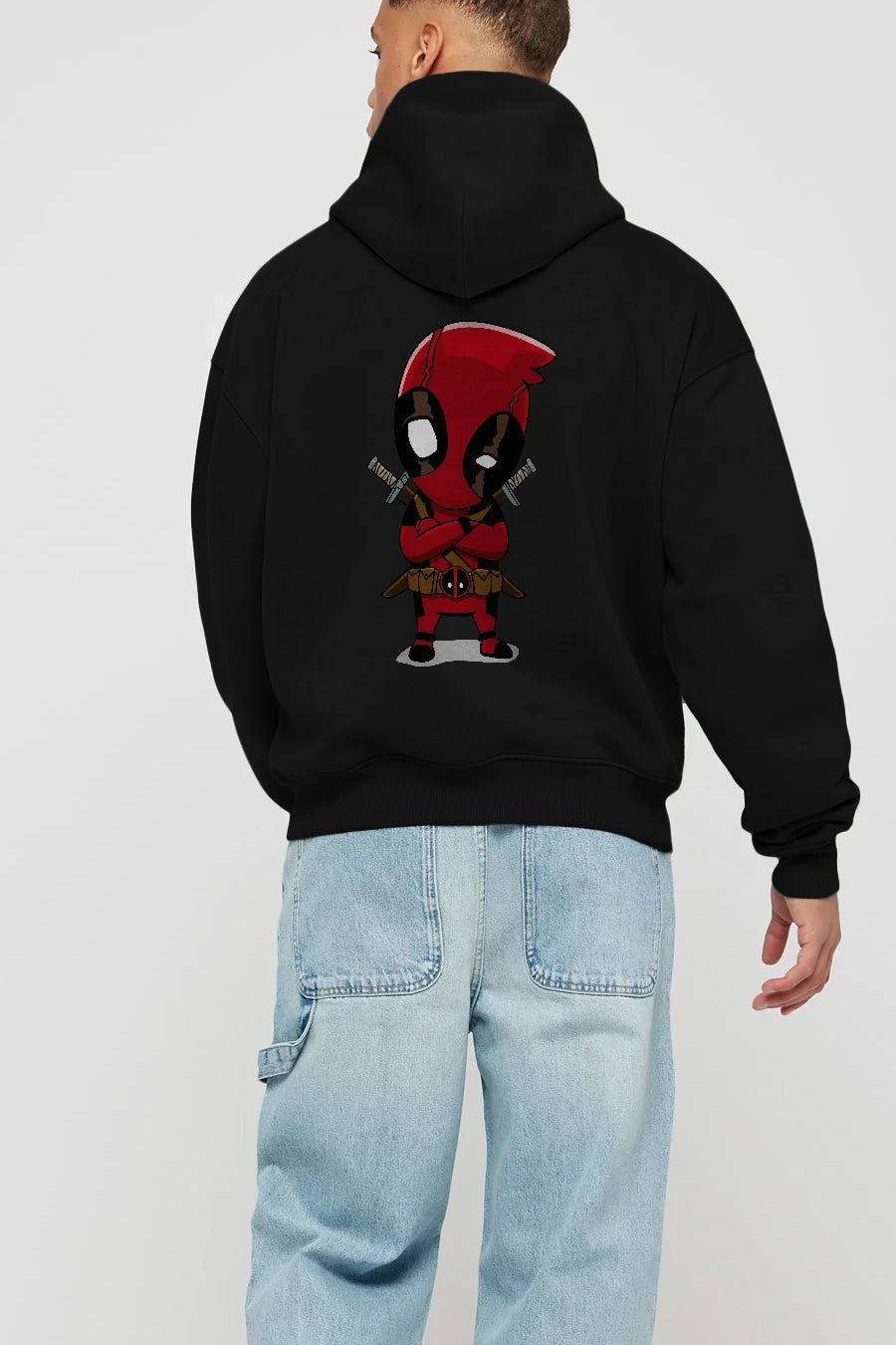 Deadpool (19) Arka Baskılı Hoodie Oversize Kapüşonlu Sweatshirt Erkek Kadın Unisex