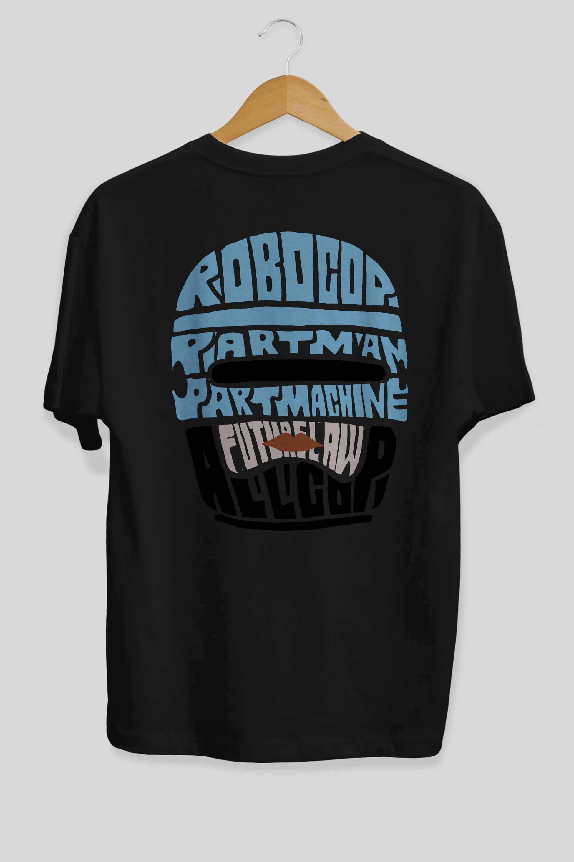 Robocop Arka Baskılı Oversize t-shirt %100 pamuk Erkek Kadın Unisex
