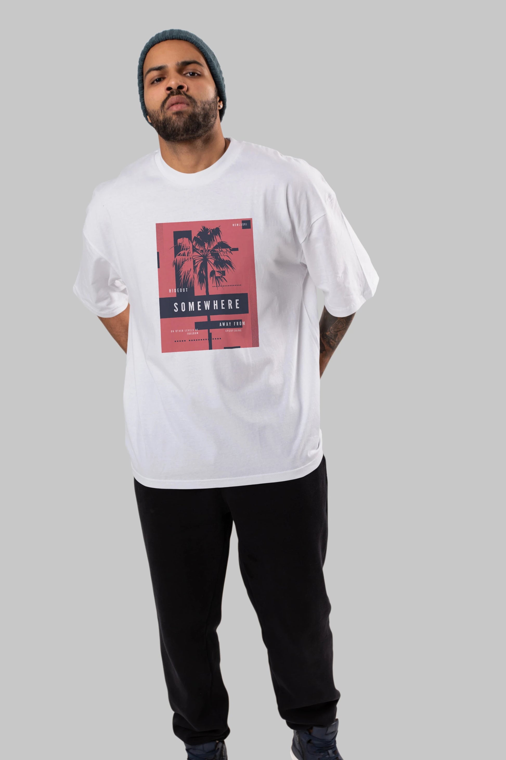 Hideout Somewhere Ön Baskılı Oversize t-shirt Erkek Kadın Unisex