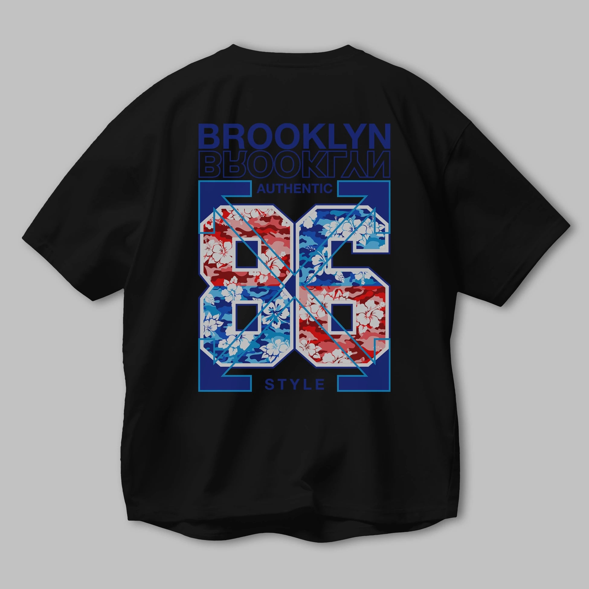 Brooklyn 86 Style Arka Baskılı Oversize t-shirt Erkek Kadın Unisex