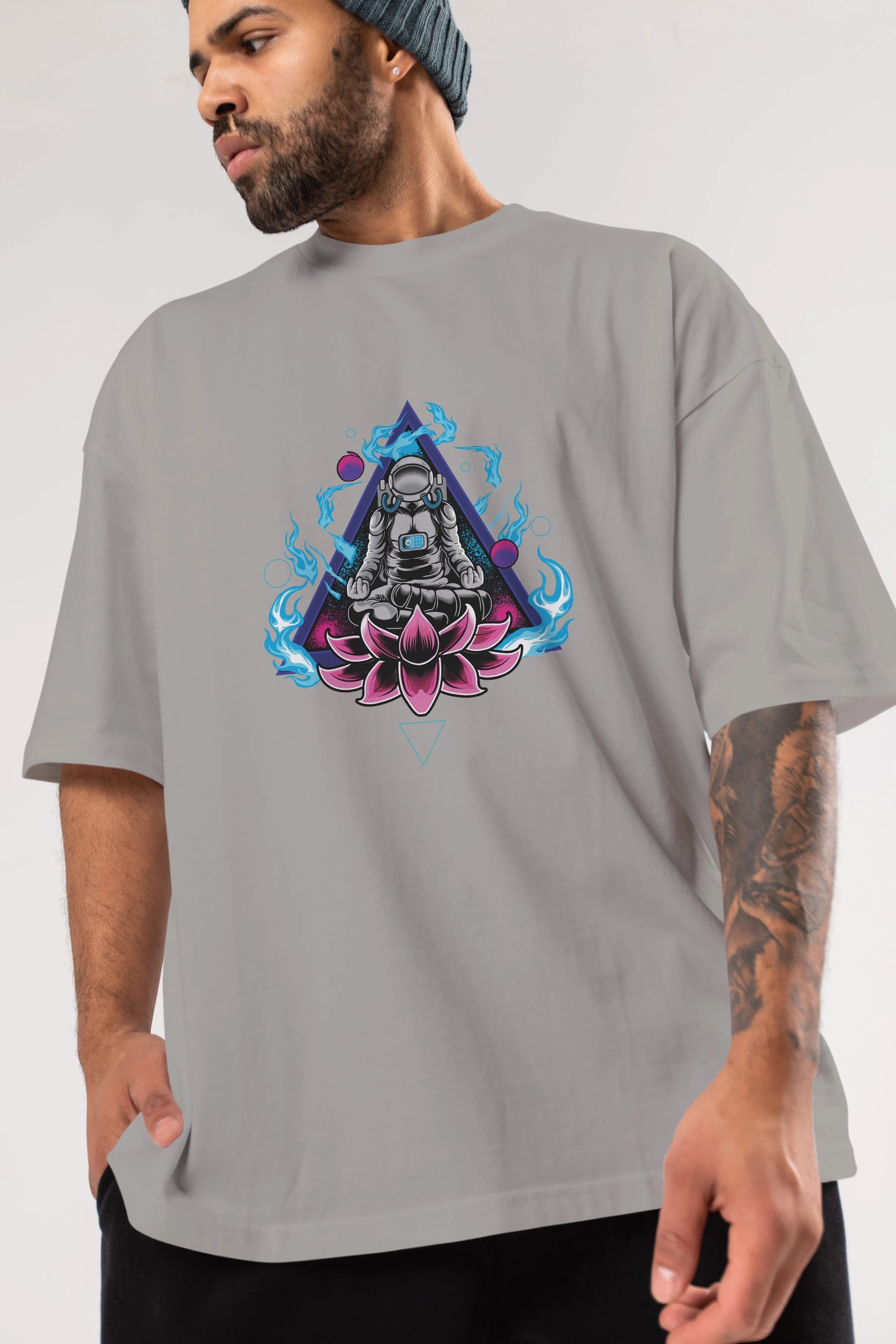 Astronaut Meditation (2) Ön Baskılı Oversize t-shirt Erkek Kadın Unisex