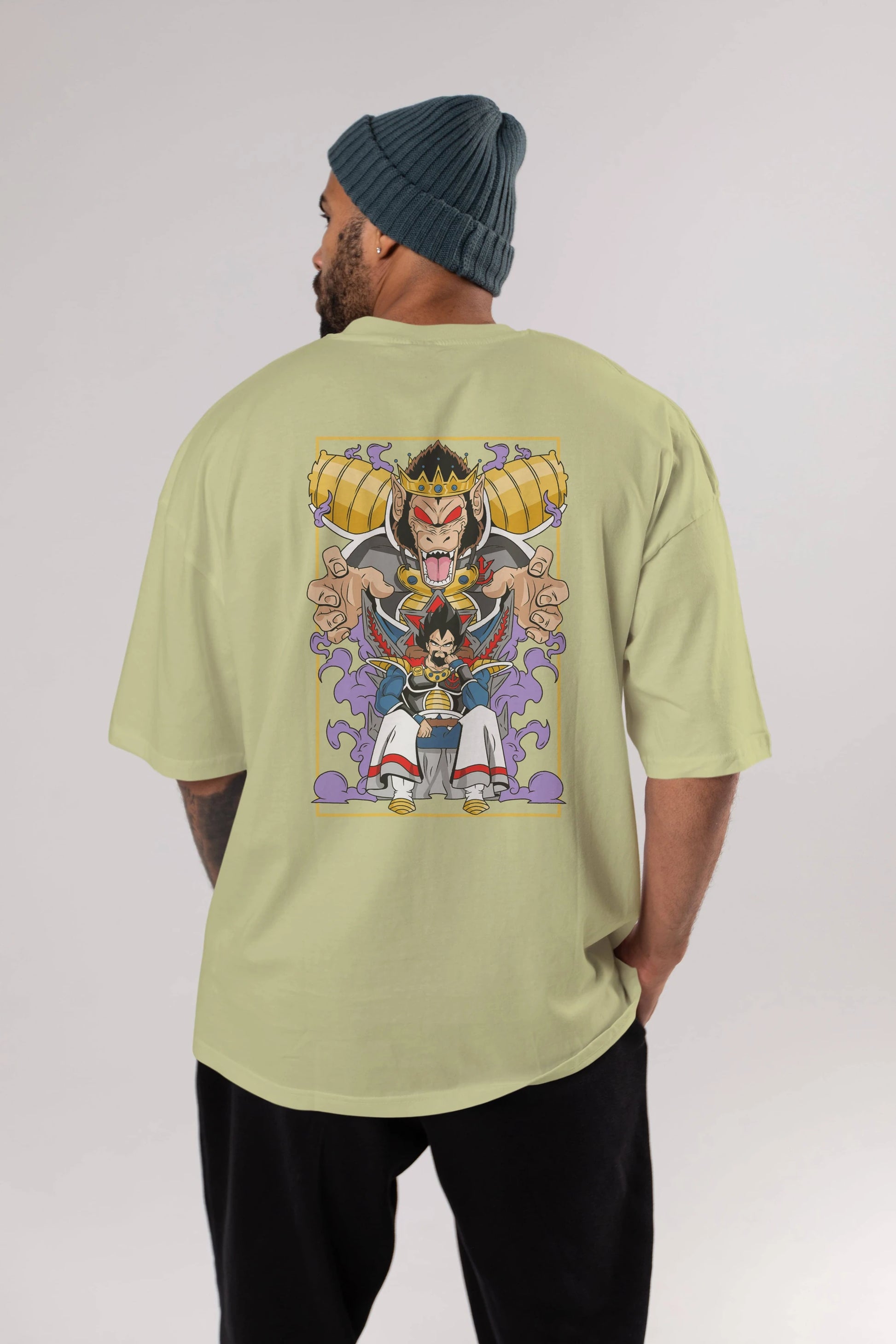 DragonBall ReyVegeta Anime Arka Baskılı Oversize t-shirt Erkek Kadın Unisex