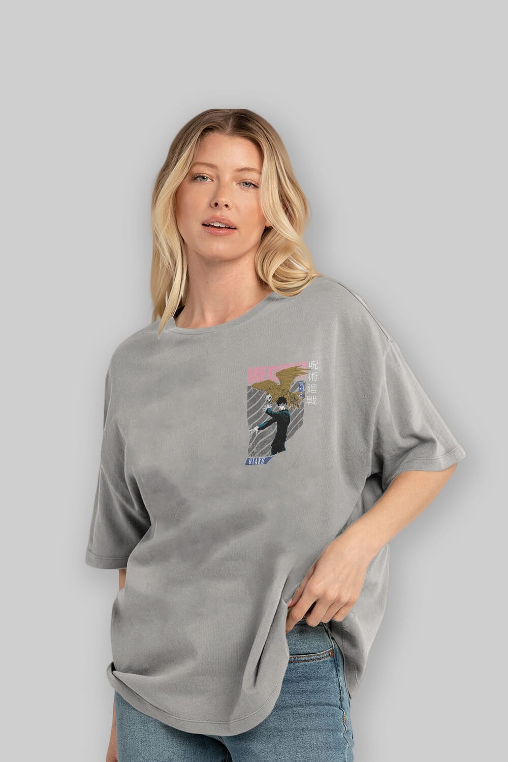 Megumi Fushiguro 2 Ön Sol Baskılı Oversize t-shirt Erkek Kadın Unisex %100 Pamuk Bisiklet Yaka tişort