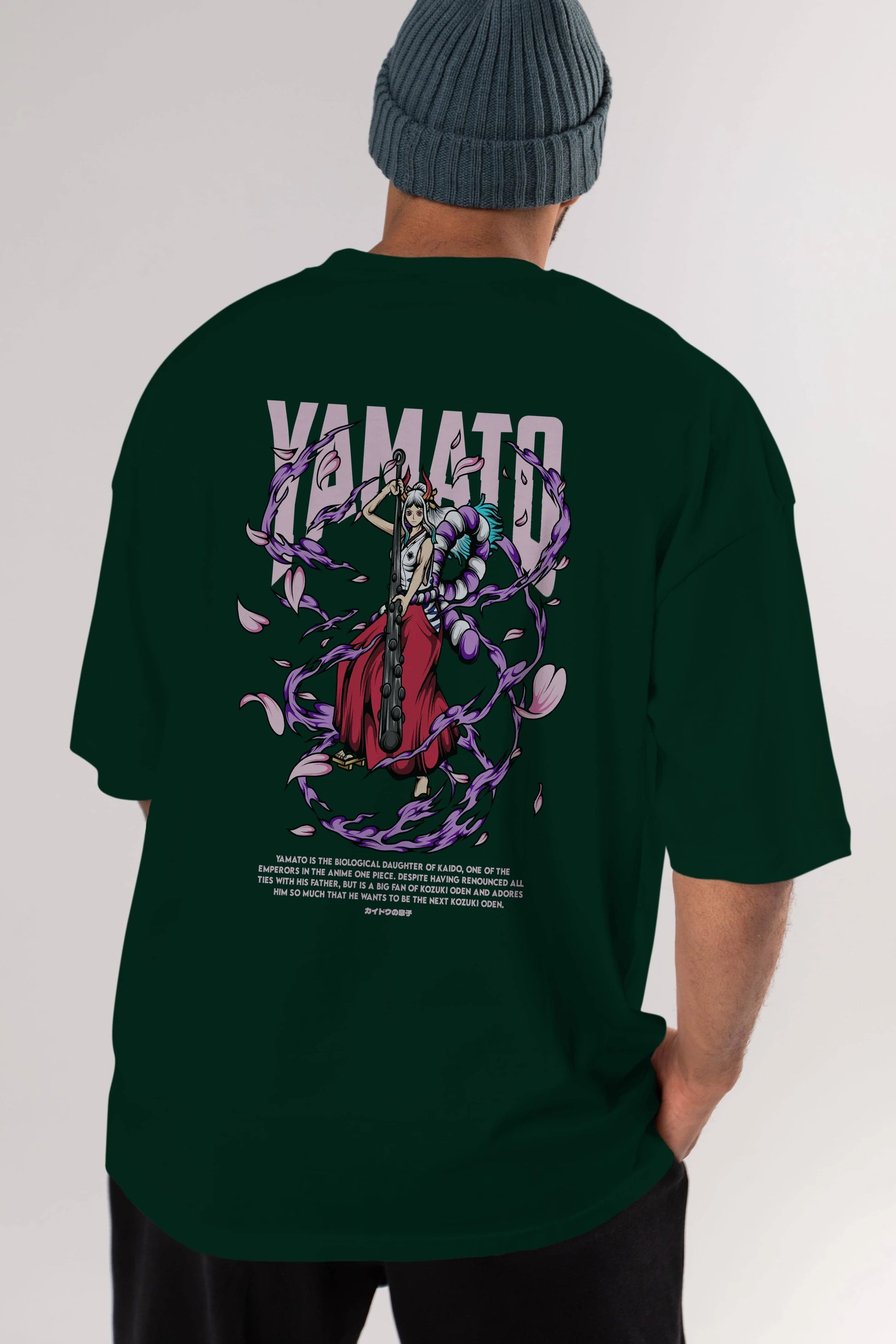 Yamato Anime Arka Baskılı Oversize t-shirt Erkek Kadın Unisex