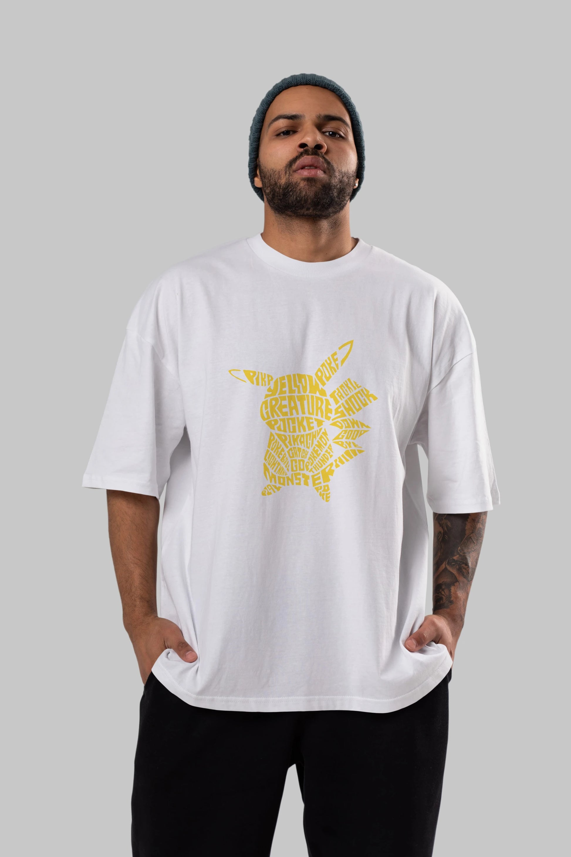 Pocket Monster Ön Baskılı Oversize t-shirt %100 pamuk Erkek Kadın Unisex