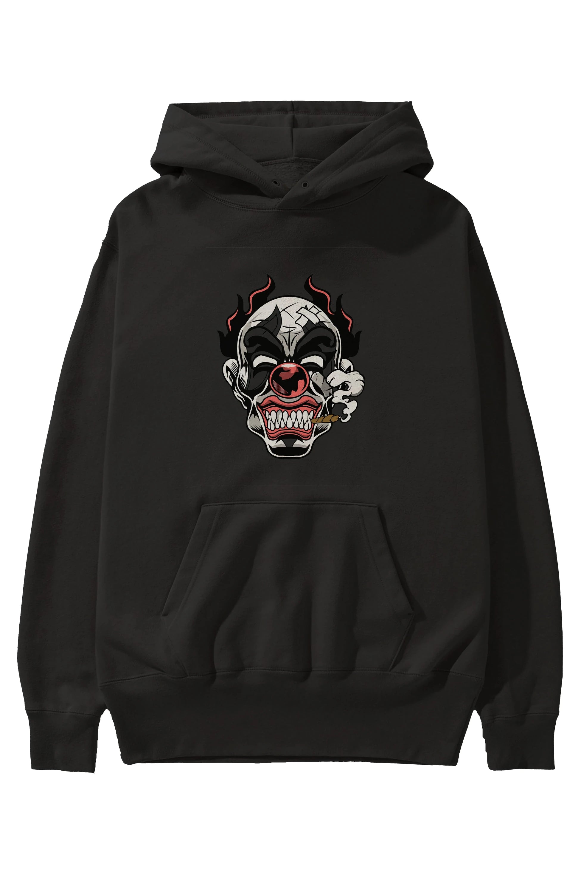 Clown Horror Ön Baskılı Hoodie Oversize Kapüşonlu Sweatshirt Erkek Kadın Unisex