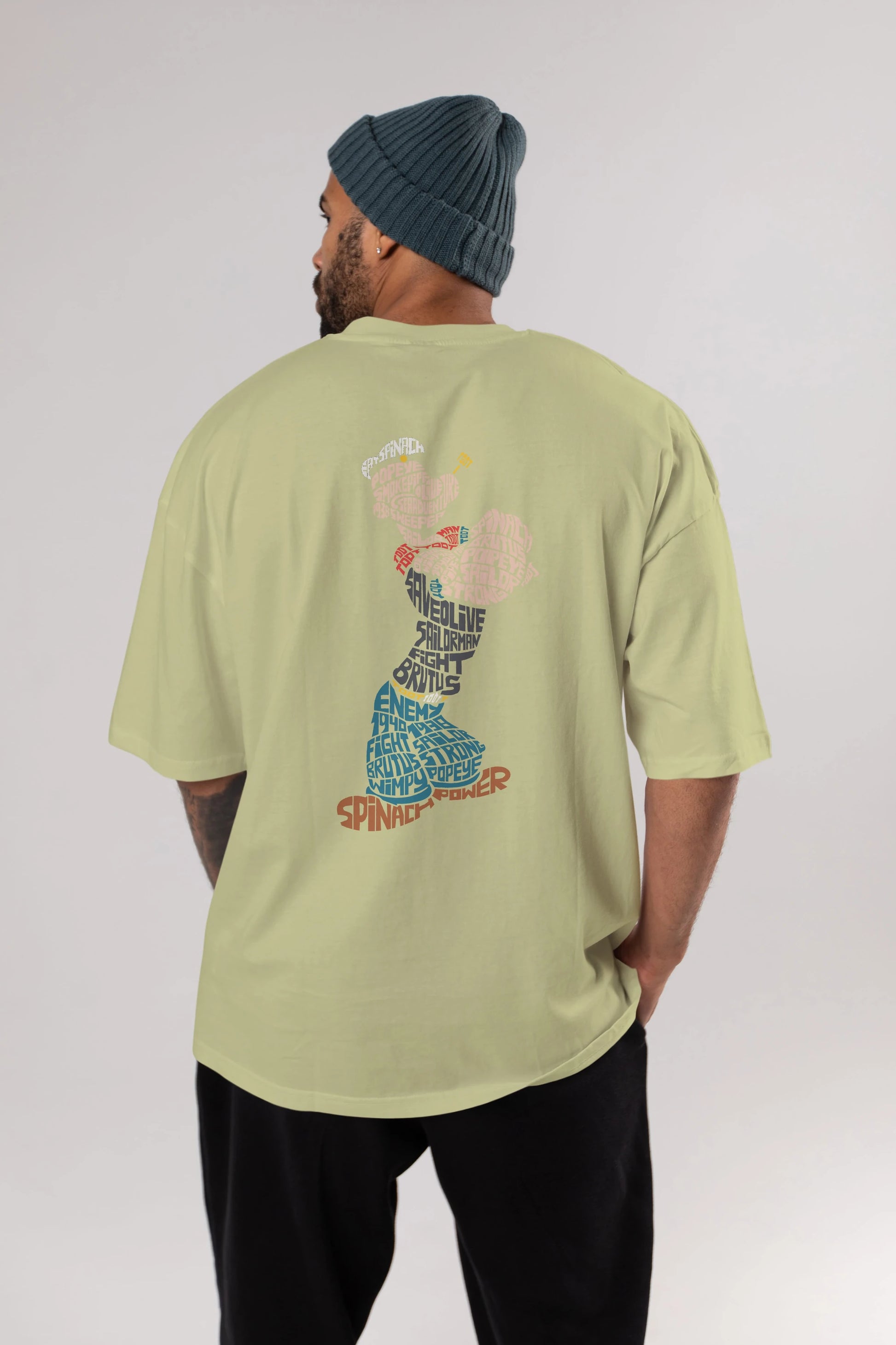 Sailorman Arka Baskılı Oversize t-shirt %100 pamuk Erkek Kadın Unisex