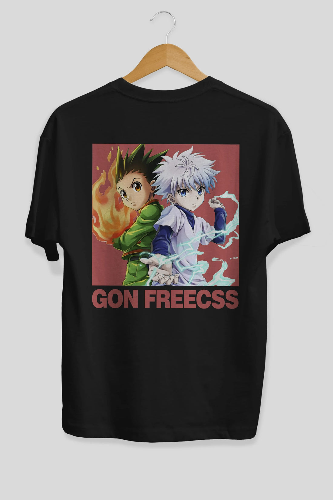 Gon Freecss HUNTER X HUNTER 4 Anime Arka Baskılı Oversize t-shirt Erkek Kadın Unisex
