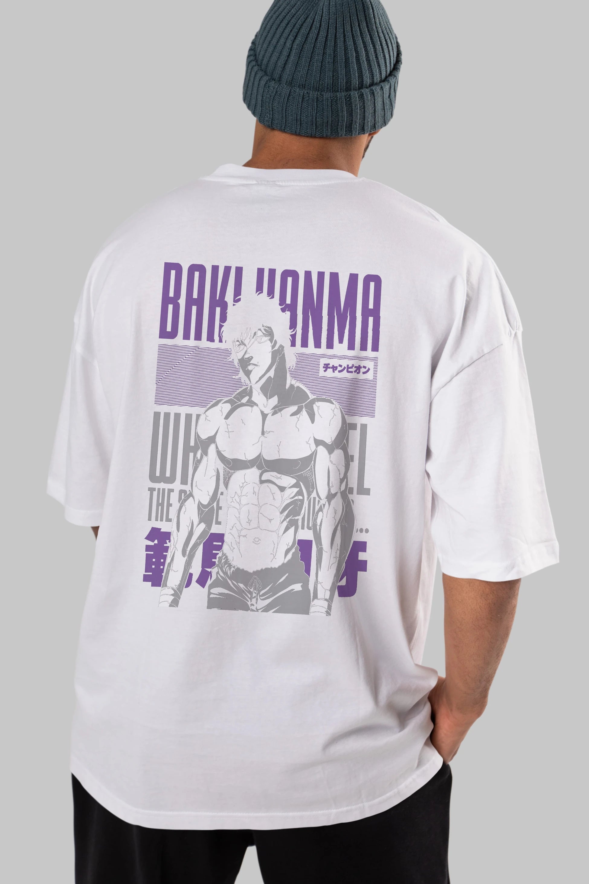 BAKI HANMA (2) Anime Arka Baskılı Oversize t-shirt Erkek Kadın Unisex