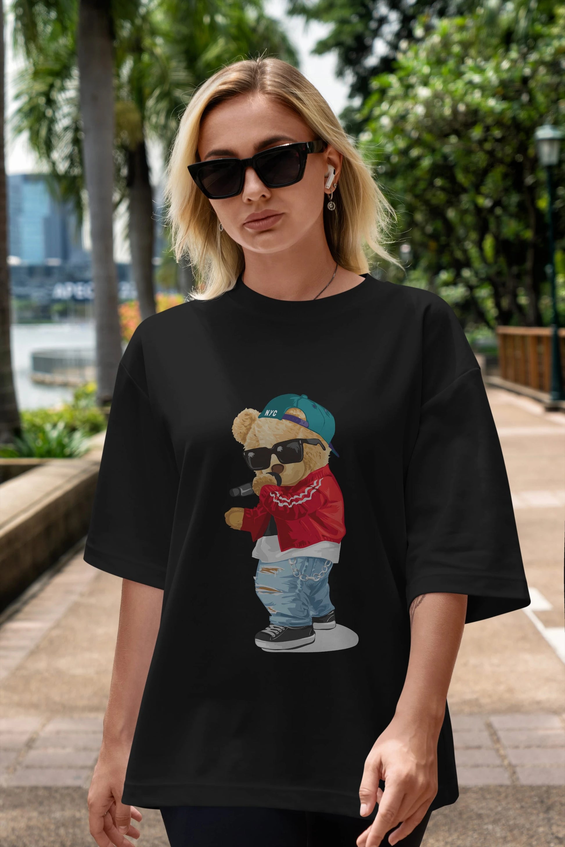 Teddy Bear Şarkıcı Ön Baskılı Oversize t-shirt Erkek Kadın Unisex %100 Pamuk