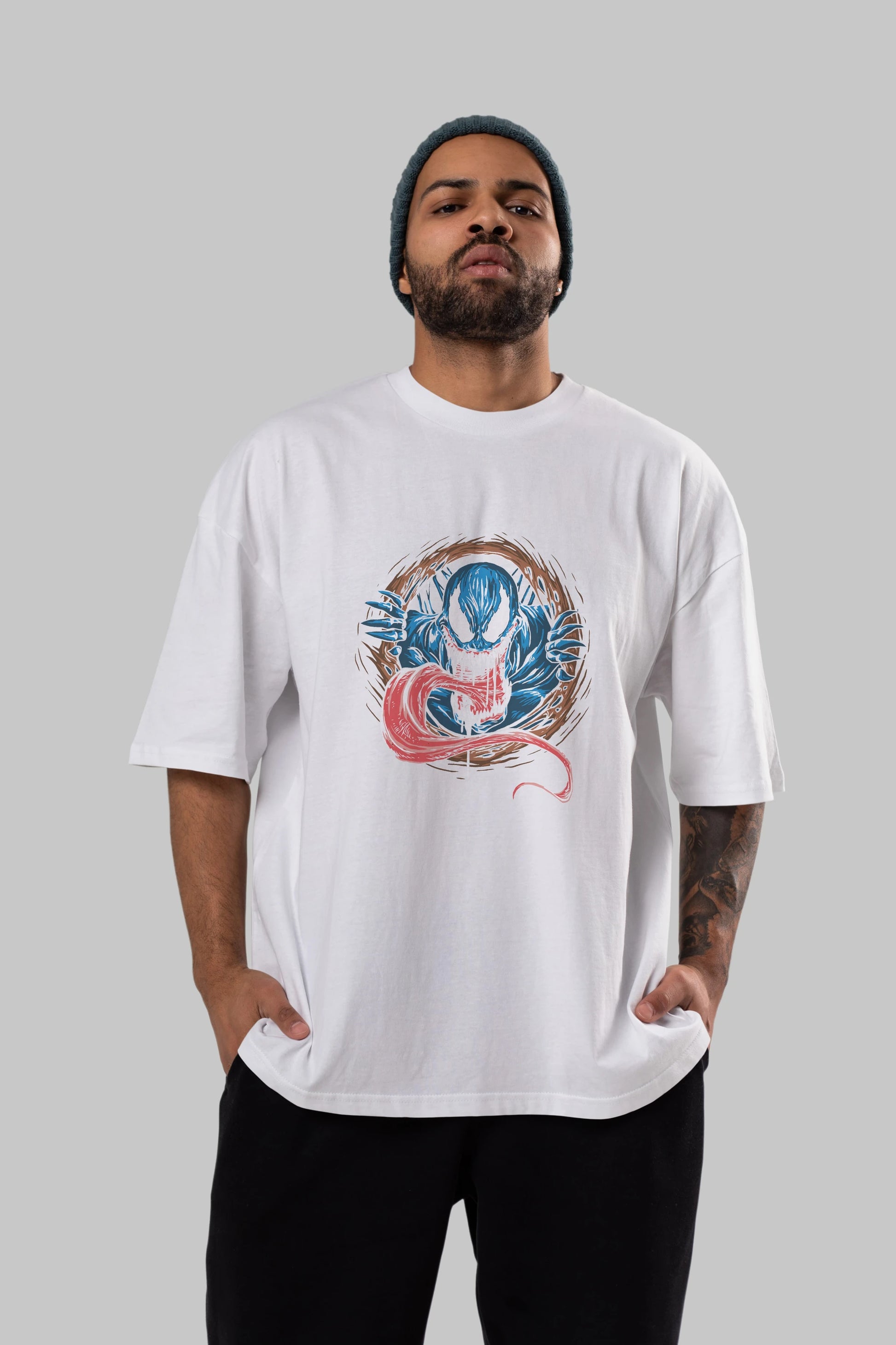 Venom (7) Ön Baskılı Oversize t-shirt Erkek Kadın Unisex %100 Pamuk Bisiklet Yaka tişort
