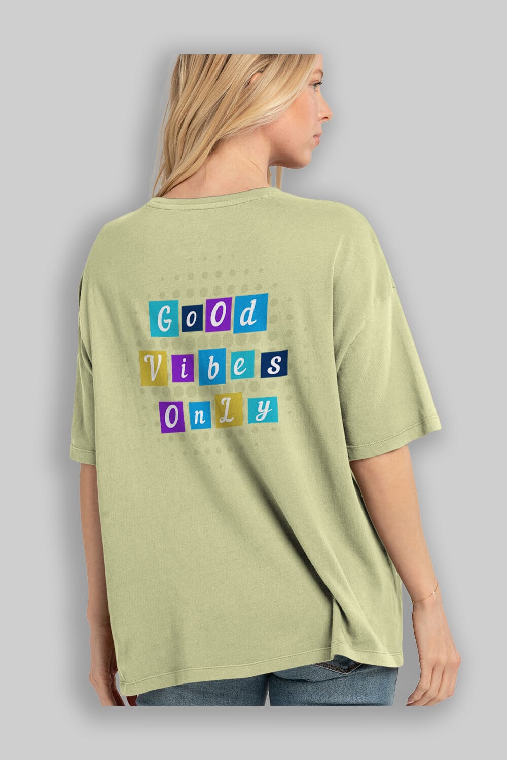 Good Vibes Only Yazılı 3 Arka Baskılı Oversize t-shirt Erkek Kadın Unisex