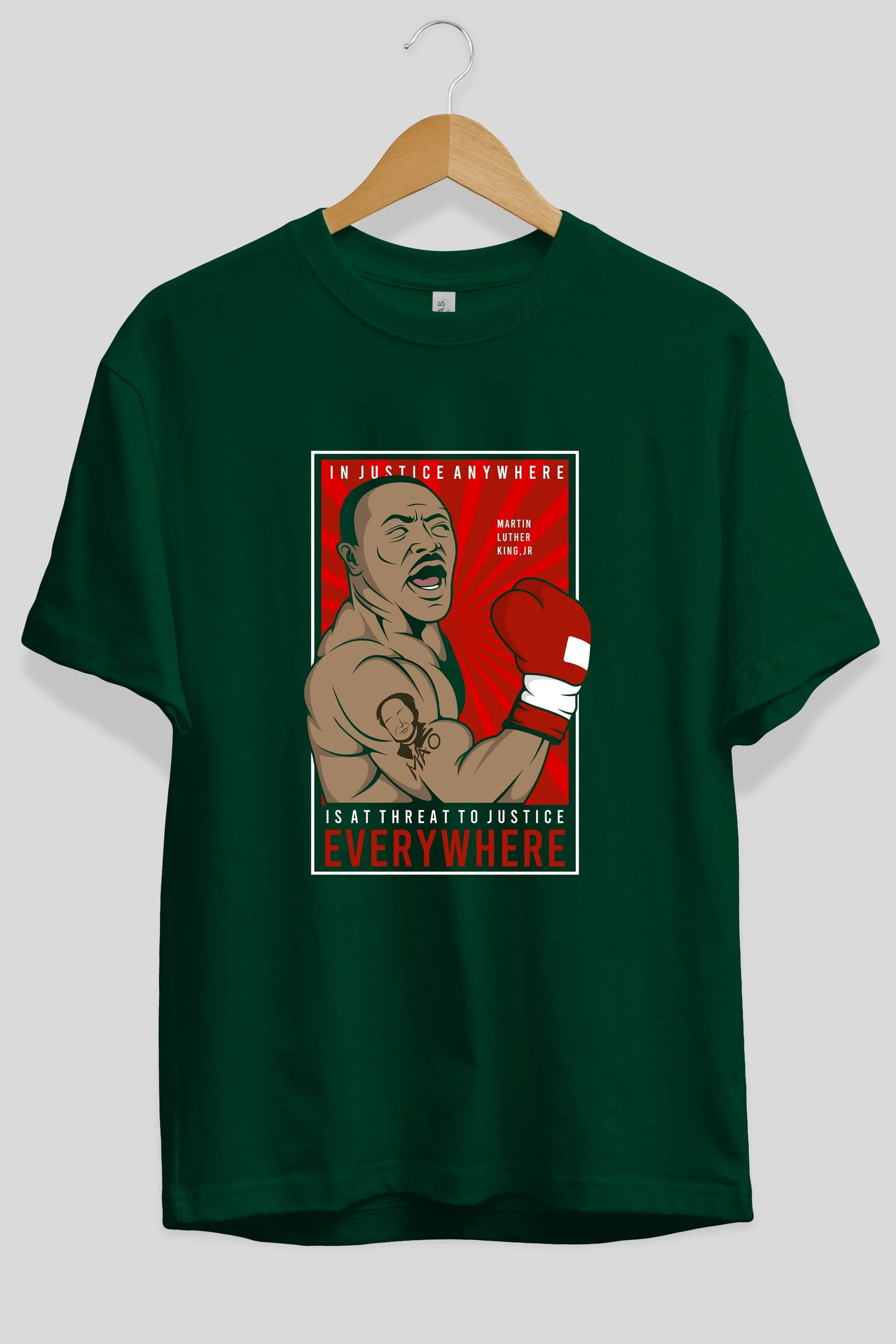 Luther King Boxer Ön Baskılı Oversize t-shirt Erkek Kadın Unisex %100 Pamuk tişort