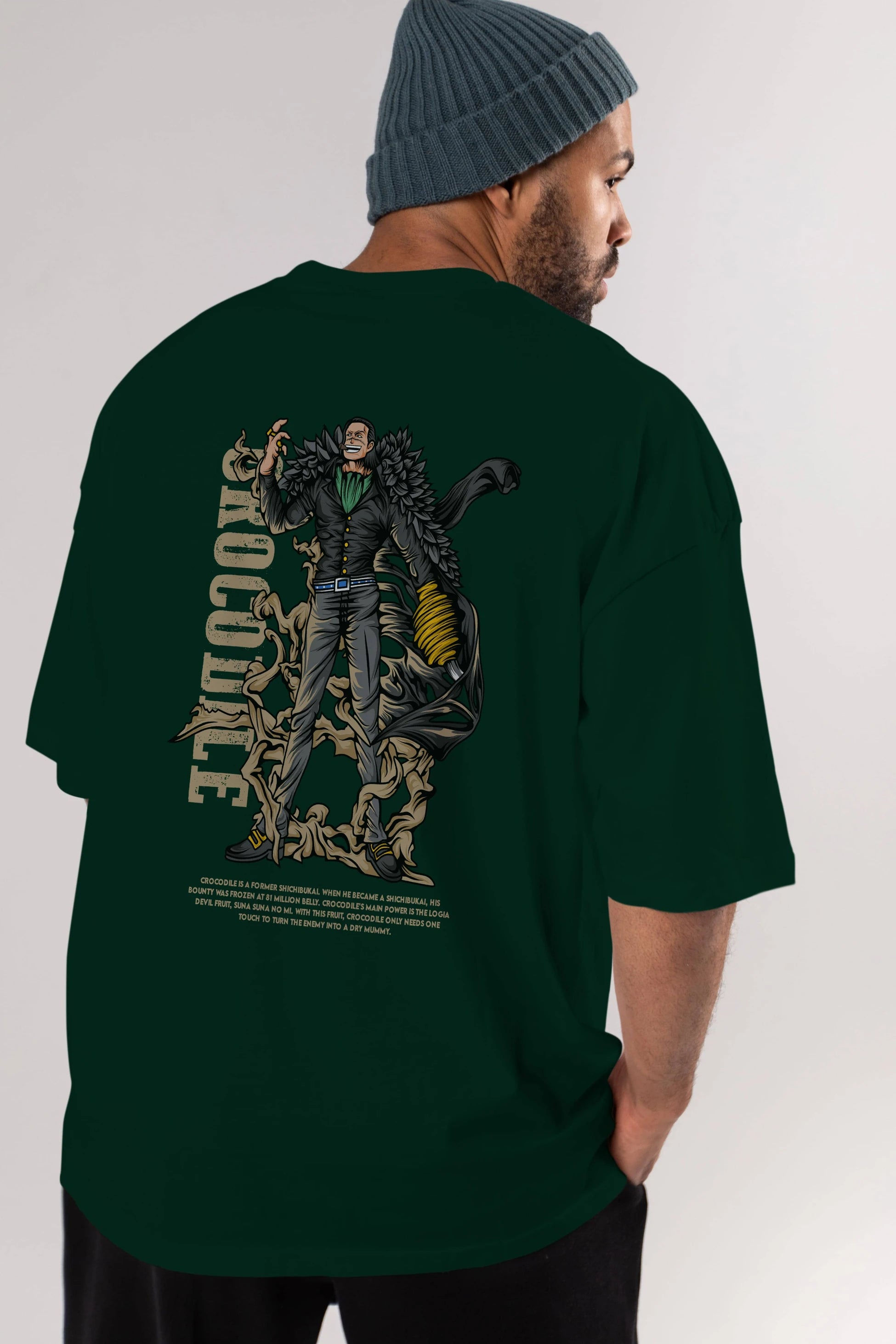Crocodile Anime Arka Baskılı Oversize t-shirt Erkek Kadın Unisex