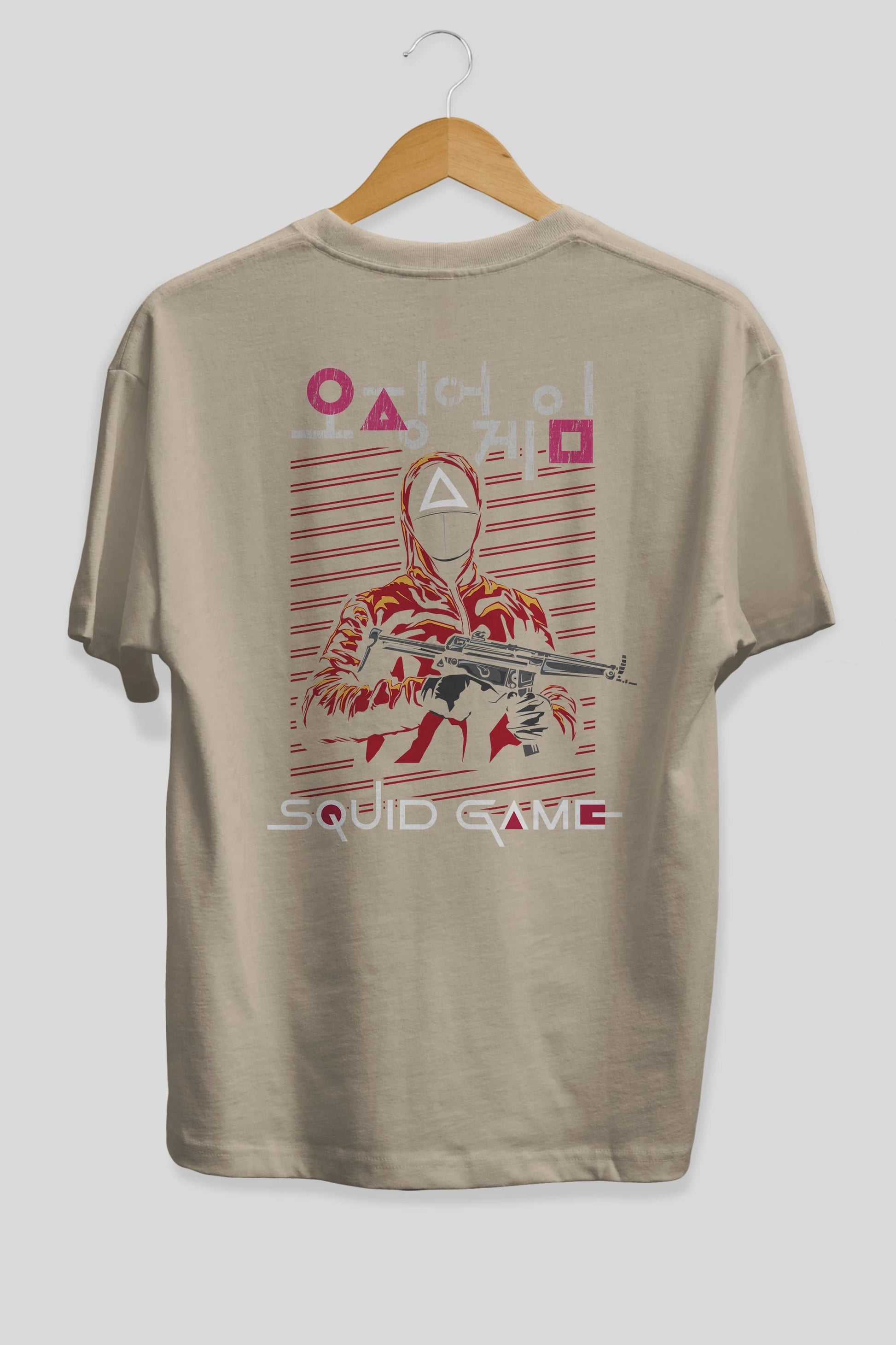 Squid Game (2) Arka Baskılı Oversize t-shirt Erkek Kadın Unisex %100 Pamuk Bisiklet Yaka tişort