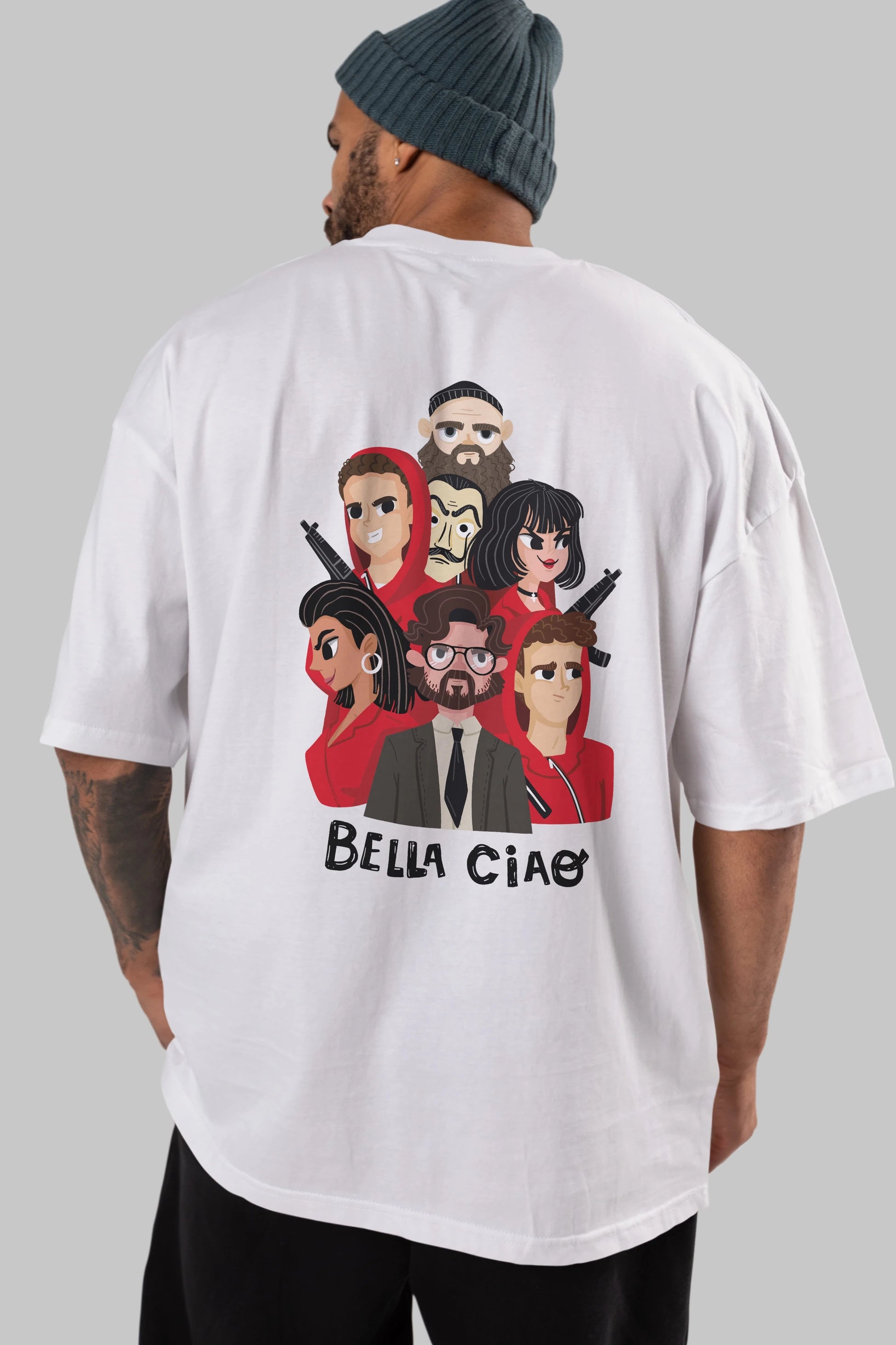 La Casa De Papel (13) Arka Baskılı Oversize t-shirt Erkek Kadın Unisex %100 Pamuk Bisiklet Yaka tişort