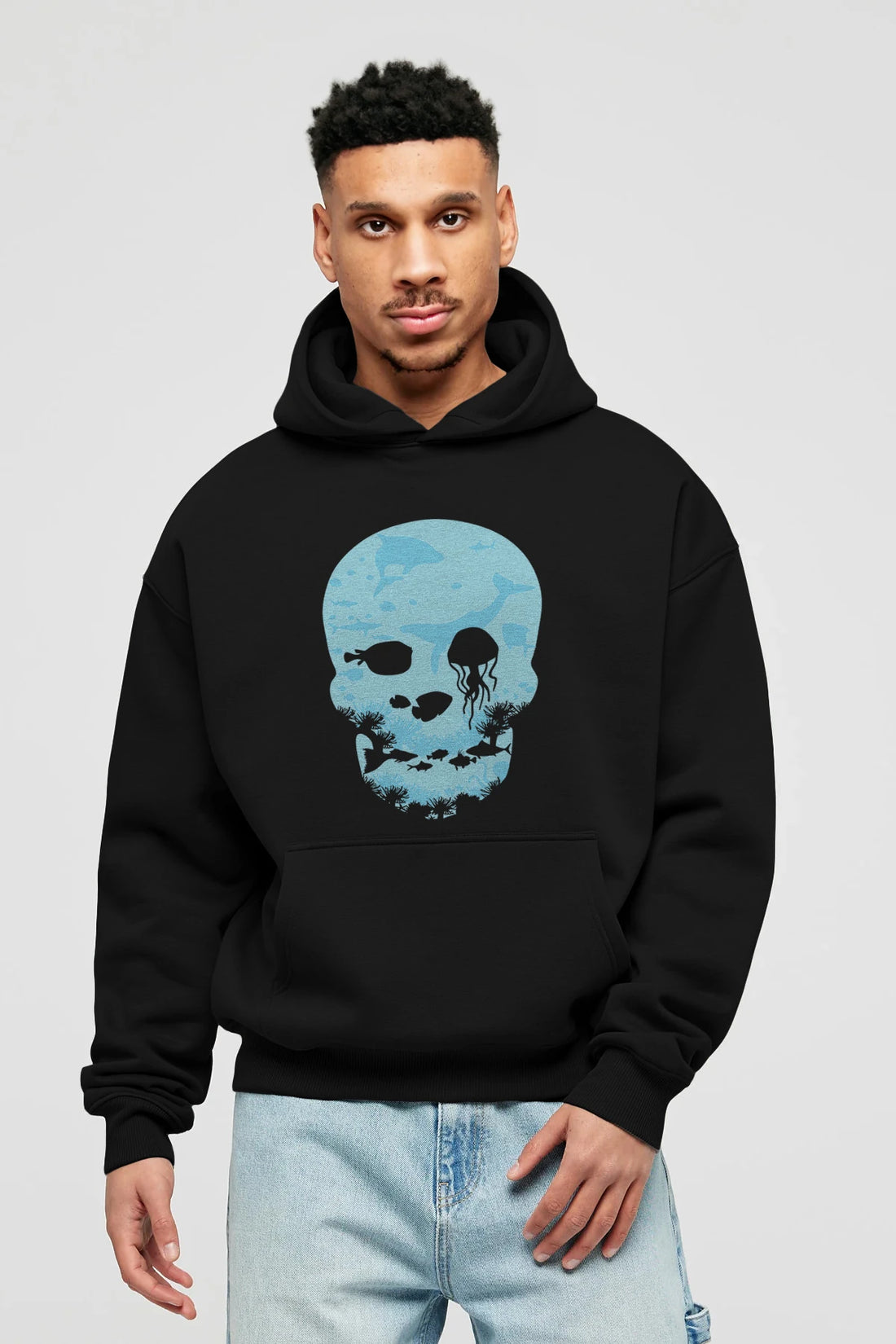 Dead Sea Ön Baskılı Hoodie Oversize Kapüşonlu Sweatshirt Erkek Kadın Unisex