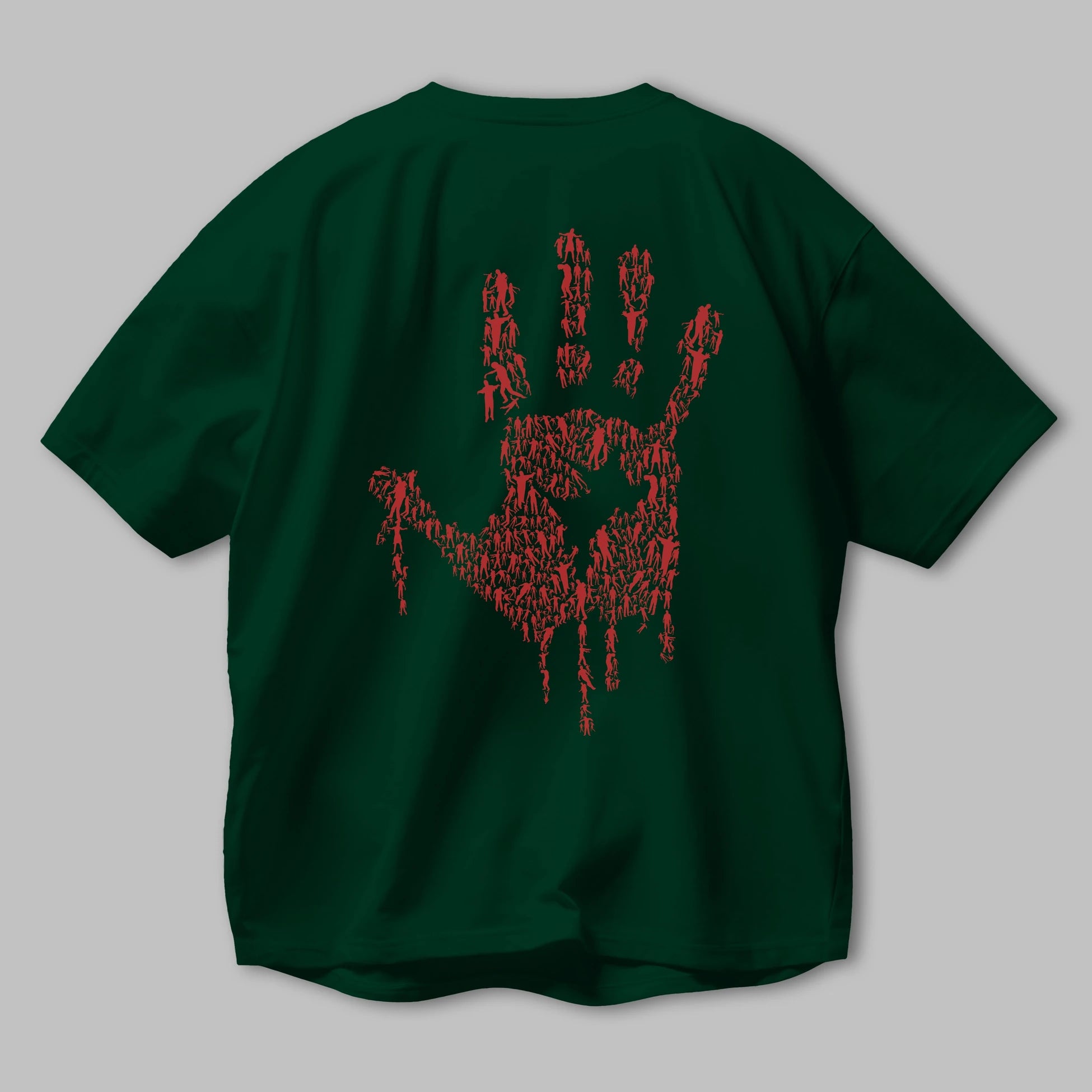 Hand Of Zombies Arka Baskılı Oversize t-shirt %100 pamuk Erkek Kadın Unisex