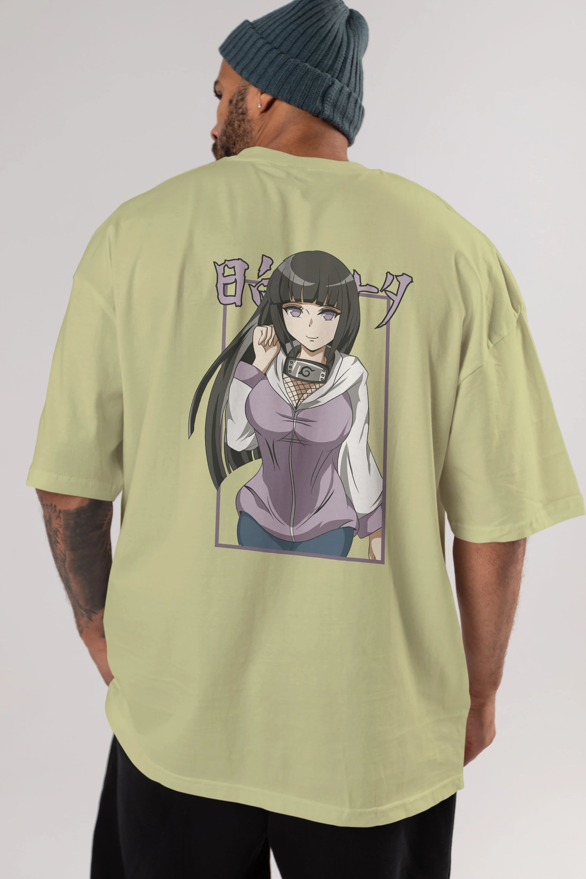 Hinata NARUTO Anime Arka Baskılı Oversize t-shirt Erkek Kadın Unisex
