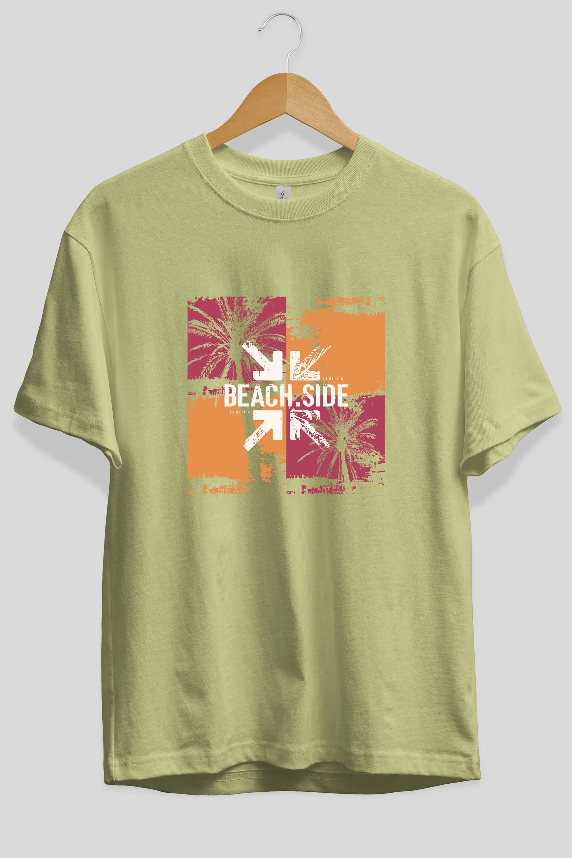 Beach Side Ön Baskılı Oversize t-shirt Erkek Kadın Unisex