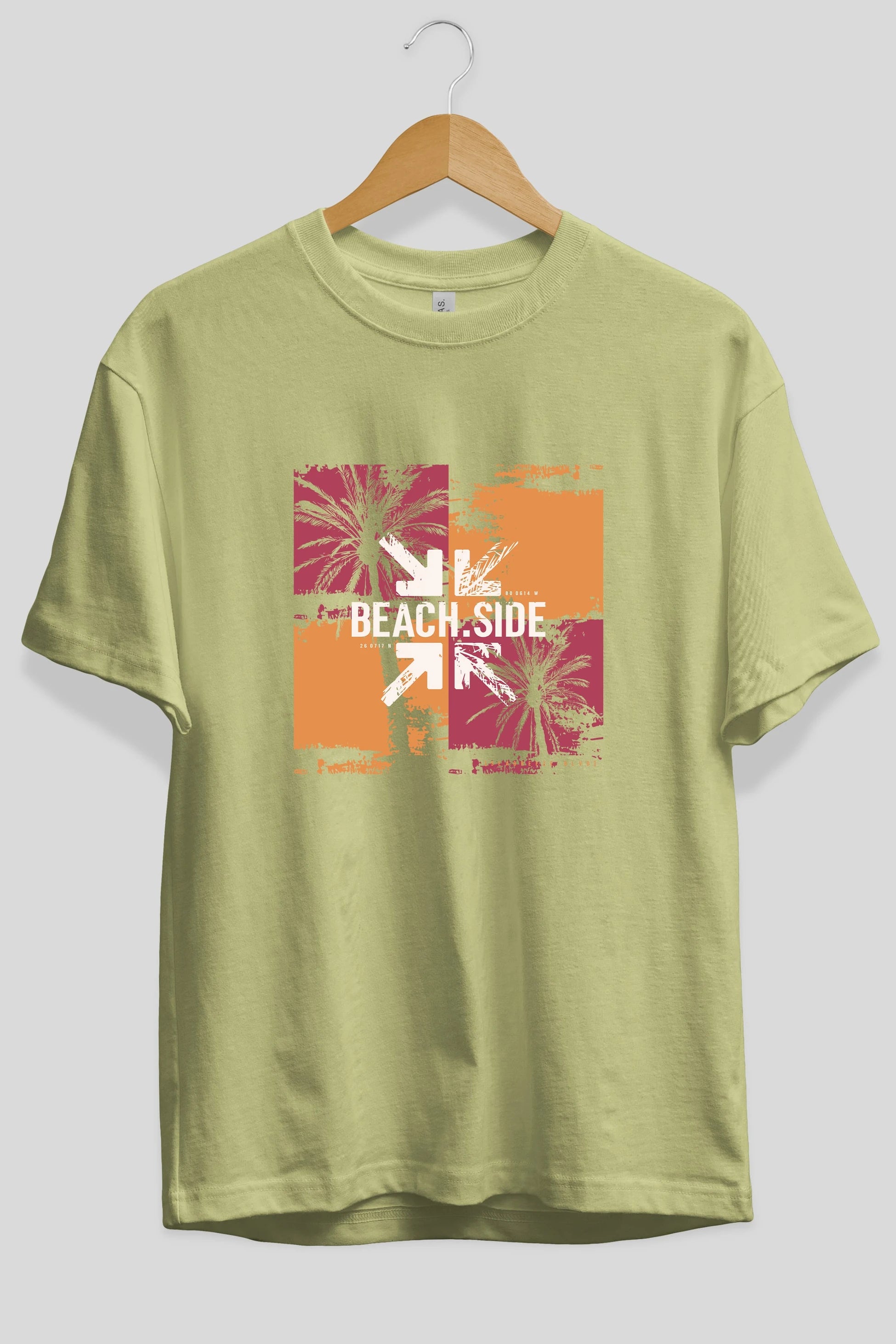 Beach Side Ön Baskılı Oversize t-shirt Erkek Kadın Unisex