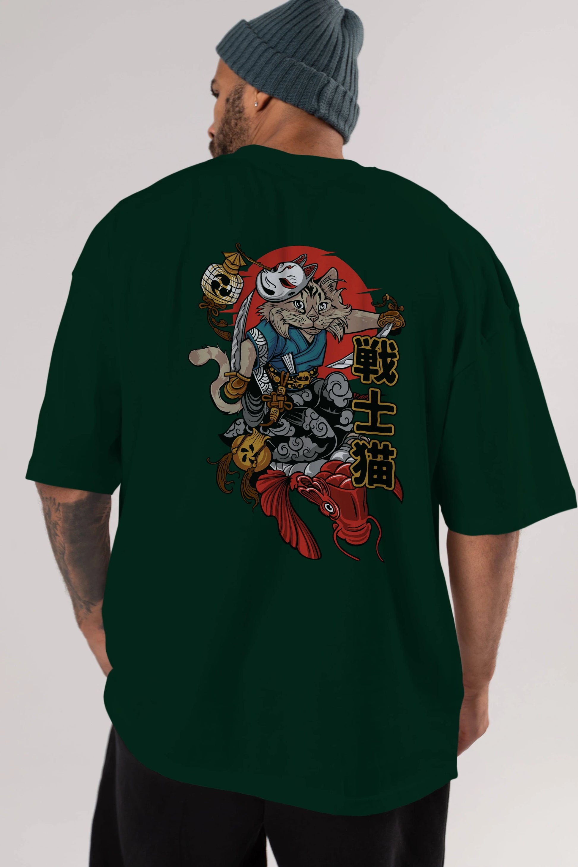 TRIBAL (2) Anime Arka Baskılı Oversize t-shirt Erkek Kadın Unisex
