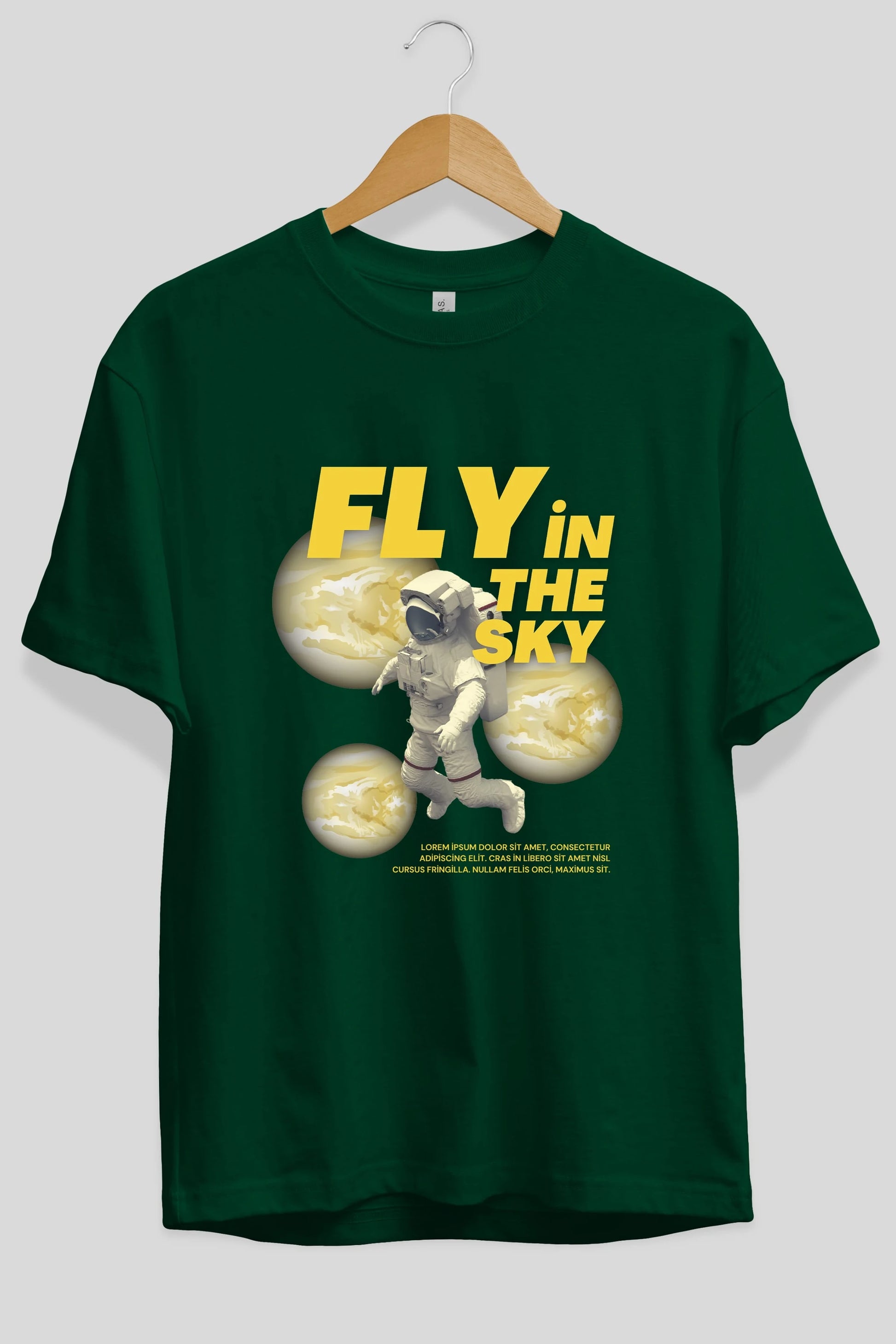 Fly in The Sky Ön Baskılı Oversize t-shirt Erkek Kadın Unisex