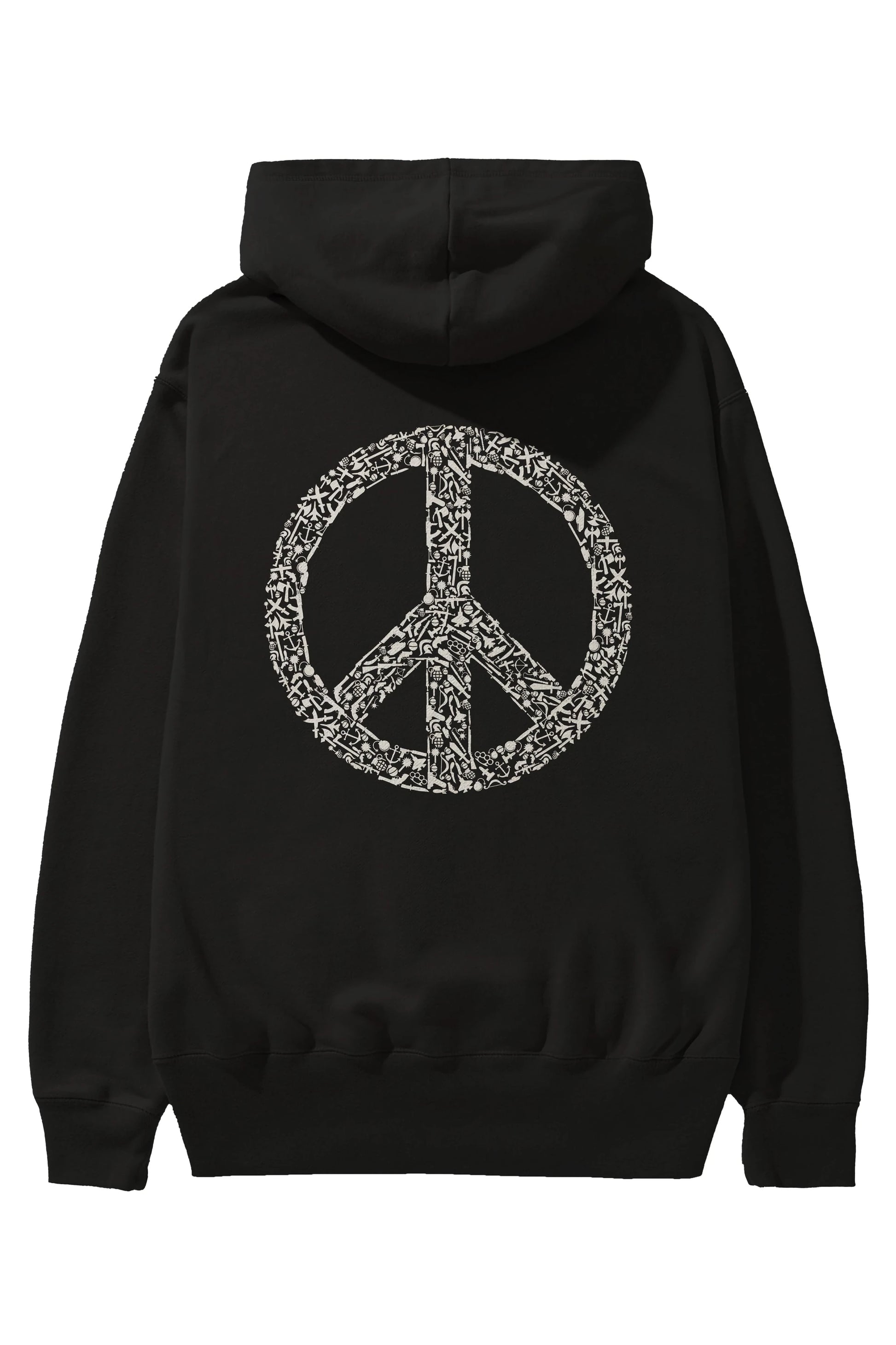 War Peace Arka Baskılı Hoodie Oversize Kapüşonlu Sweatshirt Erkek Kadın Unisex