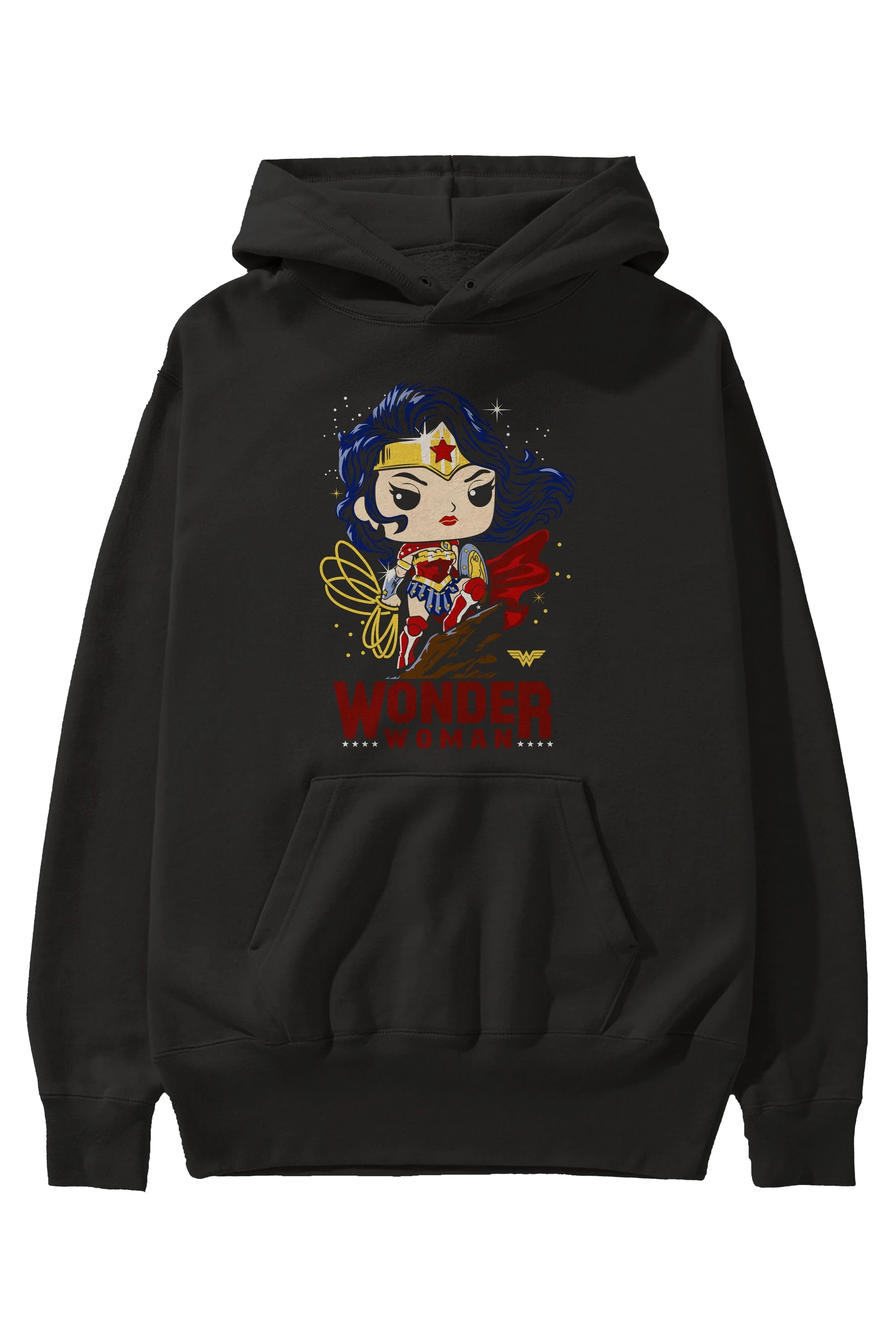 Wonder Woman (2) Ön Baskılı Hoodie Oversize Kapüşonlu Sweatshirt Erkek Kadın Unisex