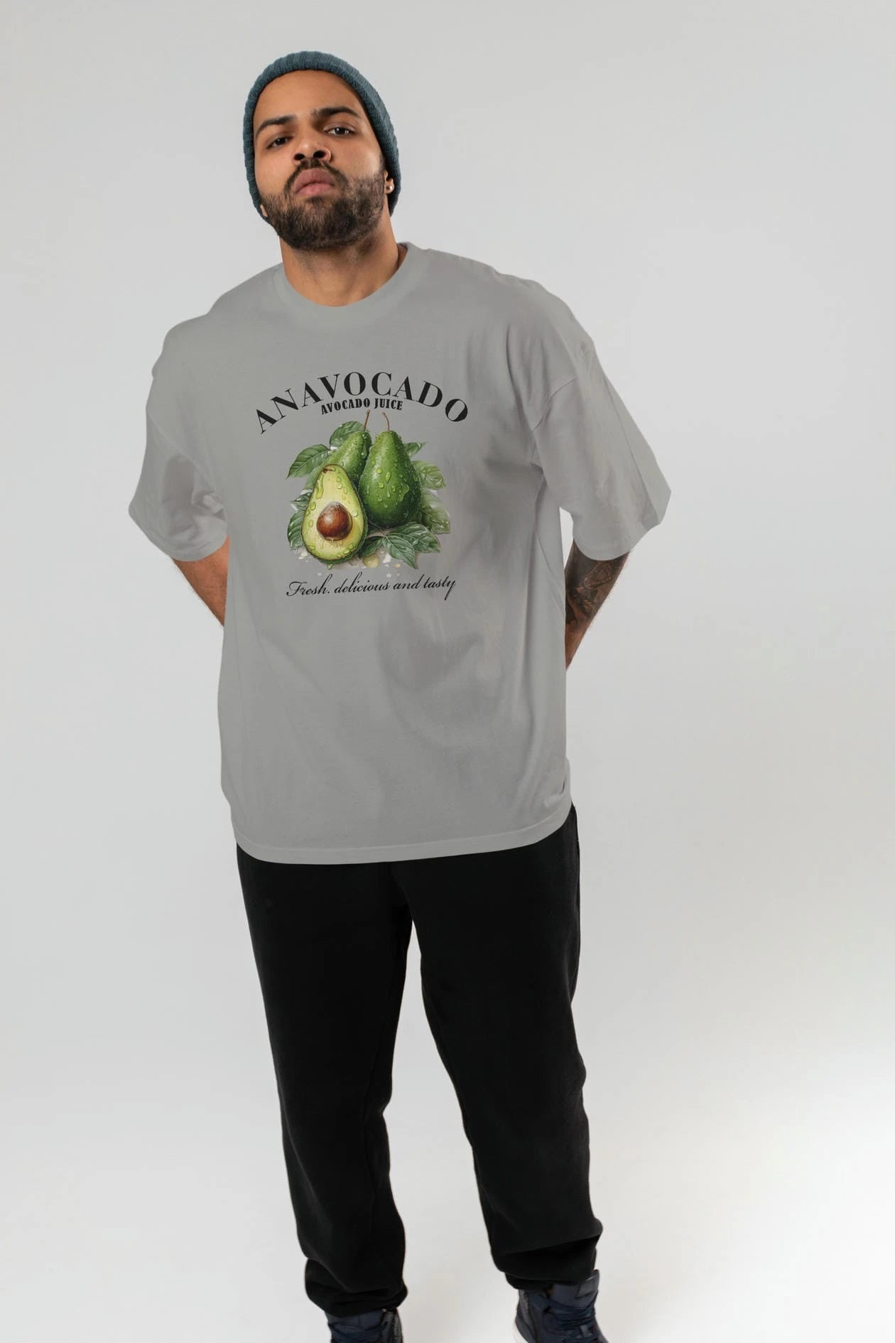 Avocado Avokado Ön Baskılı Oversize t-shirt Erkek Kadın Pamuk Bisiklet Yaka tişort