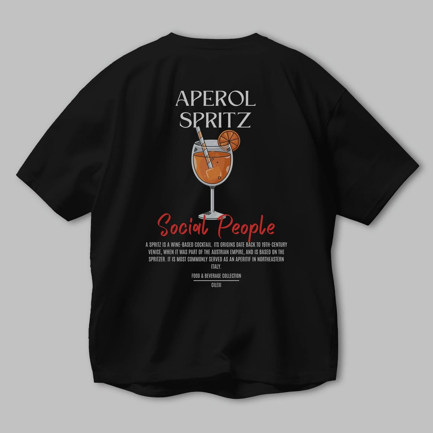 Aperol Sprıtz Kokteyl Serisi Baskılı Oversize t-shirt Erkek Kadın Unisex %100 Pamuk Bisiklet Yaka tişort