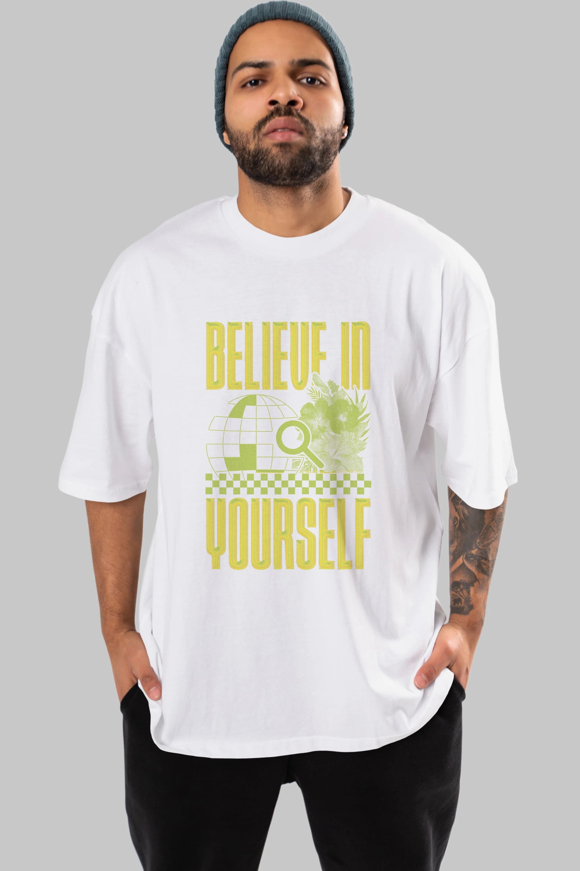 Believe in yourself Ön Baskılı Oversize t-shirt Erkek Kadın Unisex