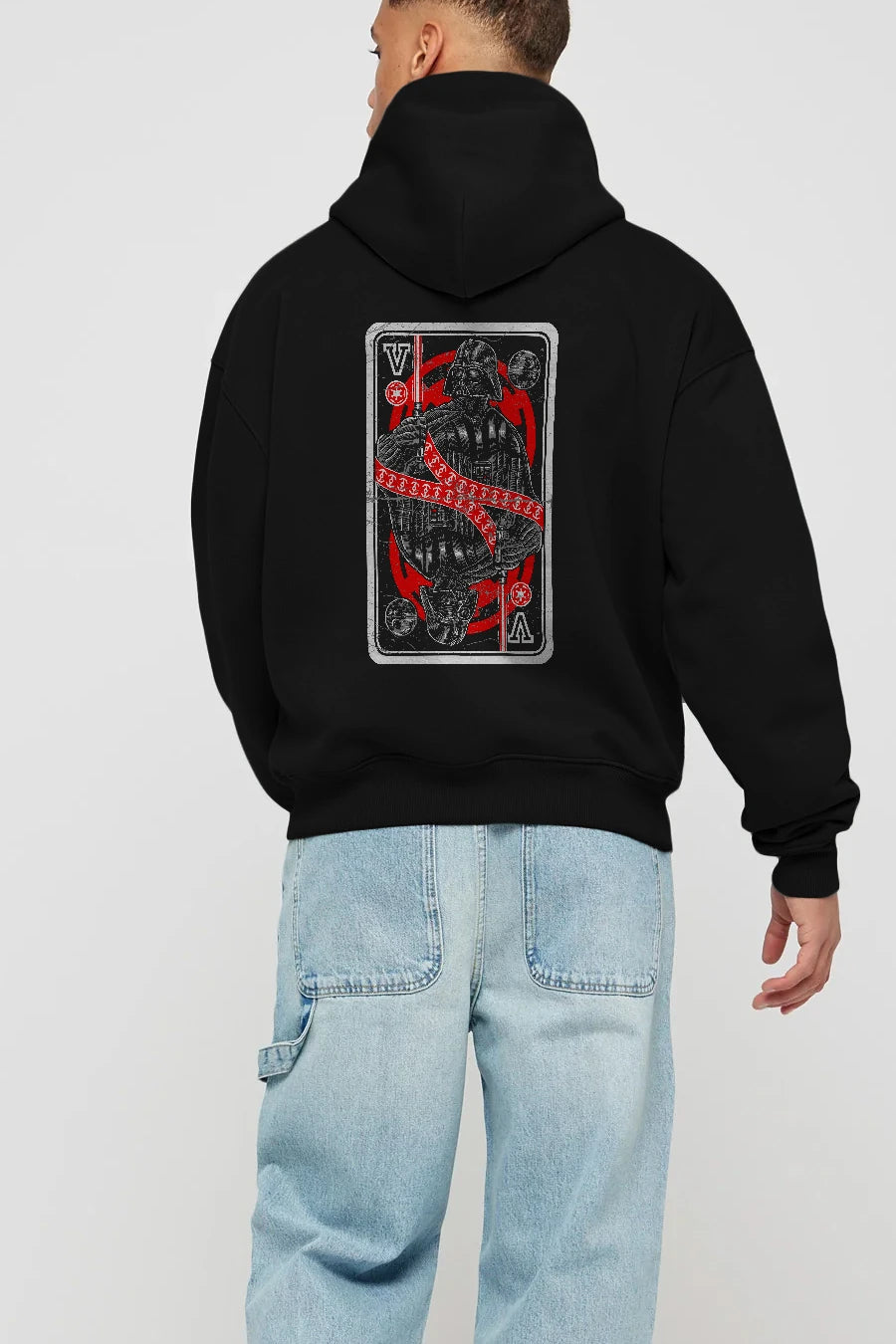 King Of The Darkside Arka Baskılı Hoodie Oversize Kapüşonlu Sweatshirt Erkek Kadın Unisex