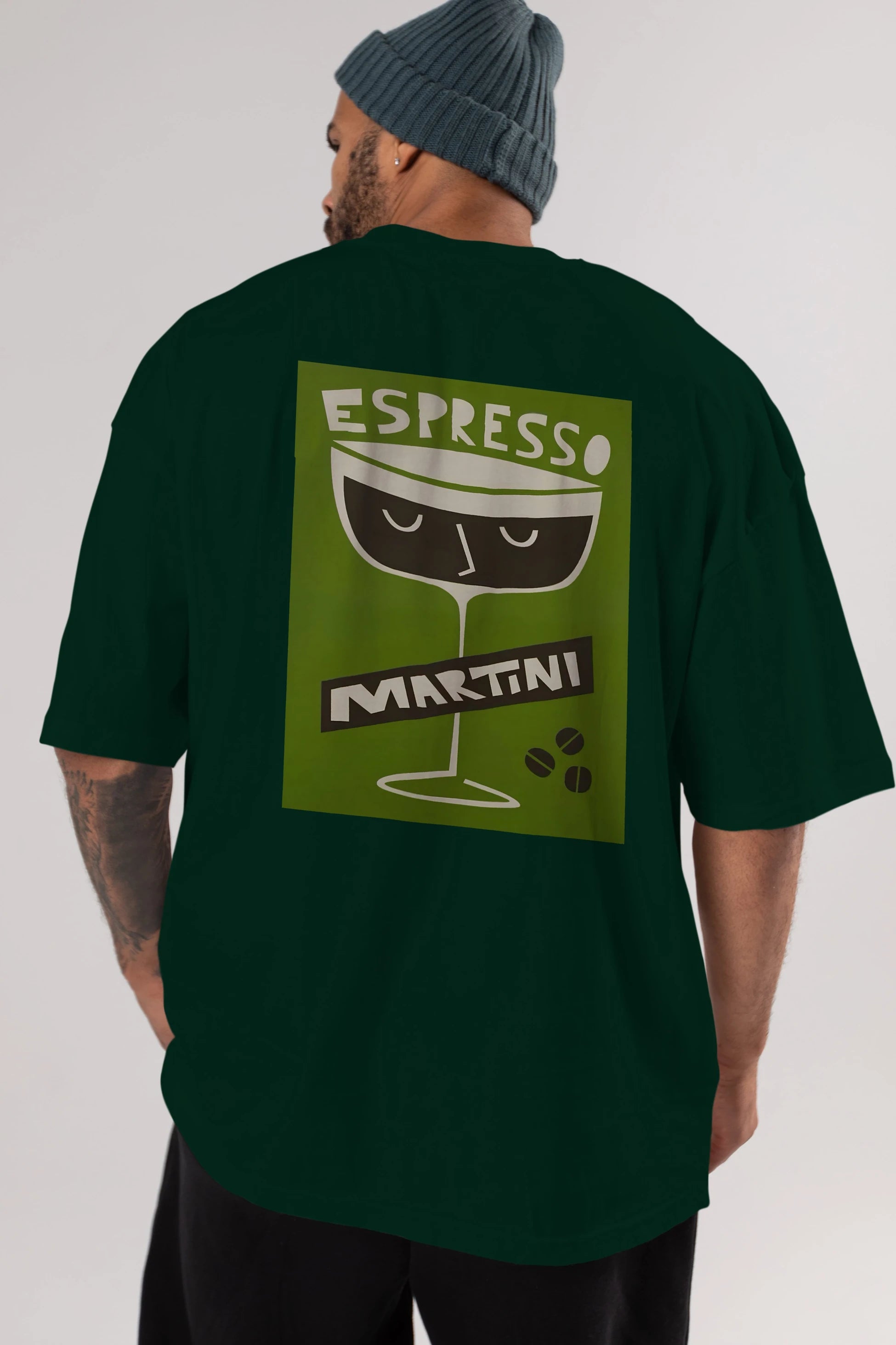 Espresso Martini 2 Arka Baskılı Oversize t-shirt Erkek Kadın Unisex %100 Pamuk Bisiklet Yaka tişort