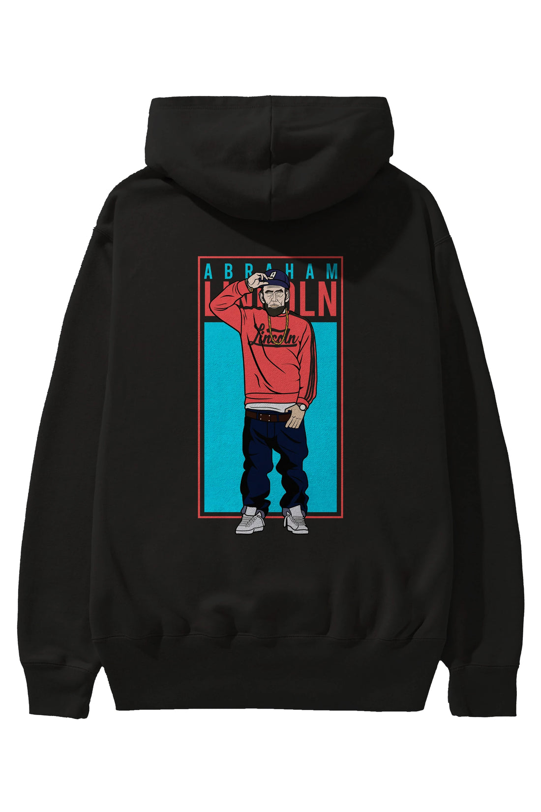 Abraham Lincoln Arka Baskılı Hoodie Oversize Kapüşonlu Sweatshirt Erkek Kadın Unisex