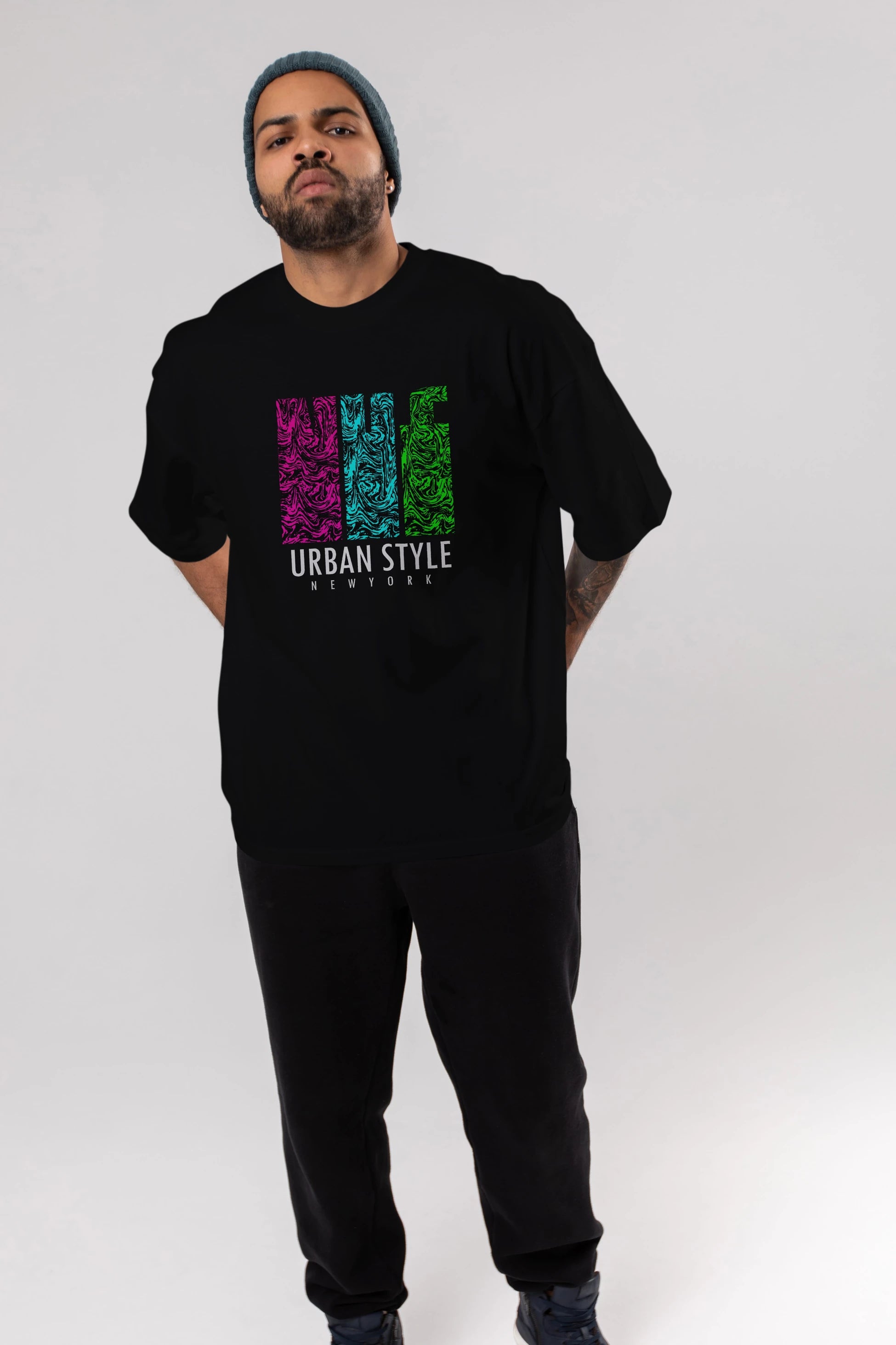 Urban Style Newyork Ön Baskılı Oversize t-shirt Erkek Kadın Unisex