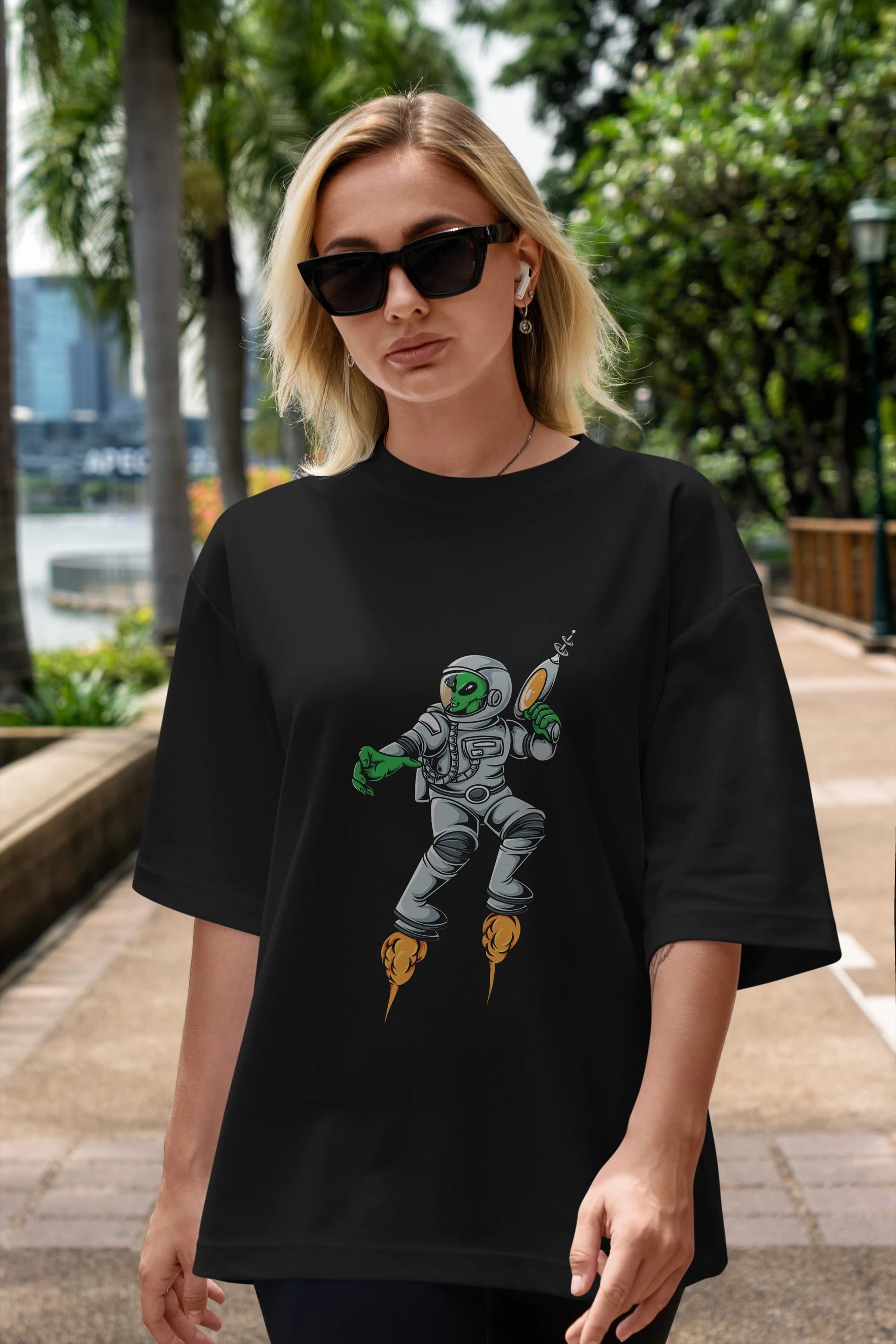 Alien Wars Ön Baskılı Oversize t-shirt Erkek Kadın Unisex