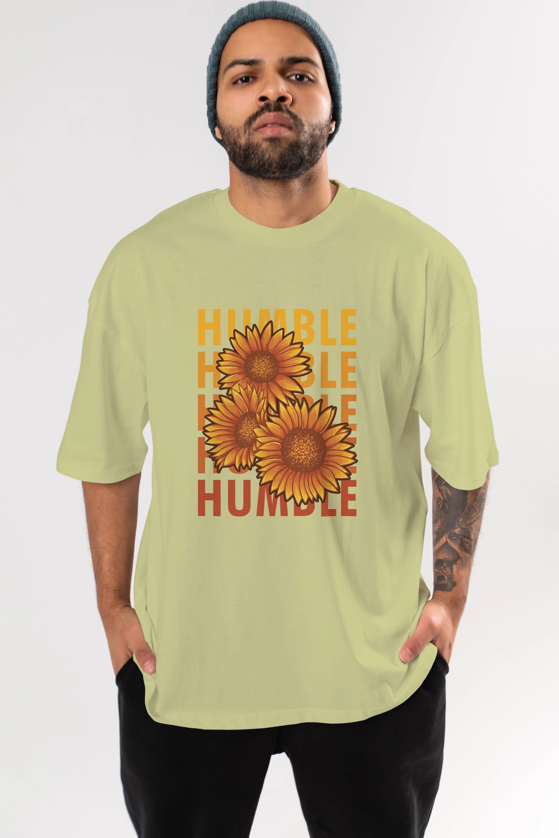 Humble 2 Ön Baskılı Oversize t-shirt Erkek Kadın Unisex