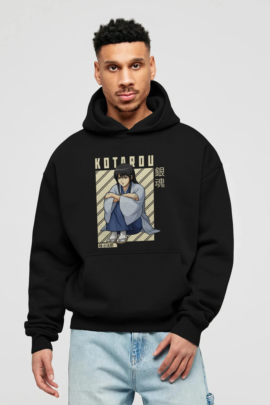 Kotarou Katsura GINTAMA Anime Ön Baskılı Hoodie Oversize Kapüşonlu Sweatshirt Erkek Kadın Unisex