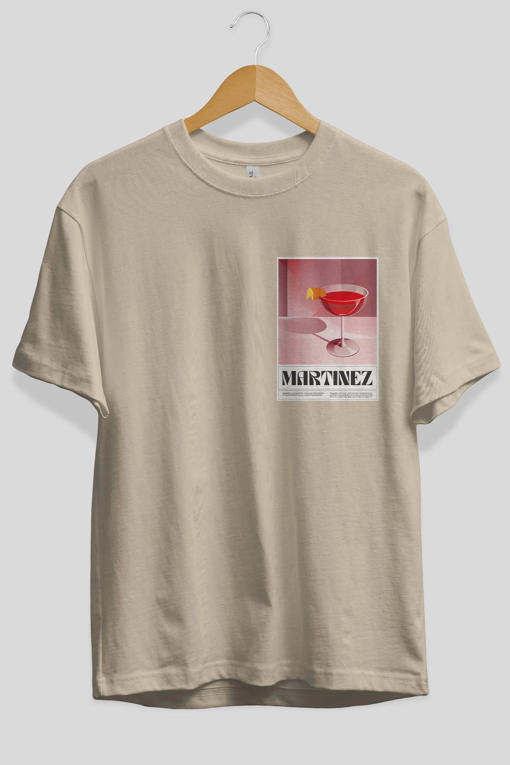 Martinez Ön Sol Baskılı Oversize t-shirt Erkek Kadın Unisex %100 Pamuk Bisiklet Yaka tişort