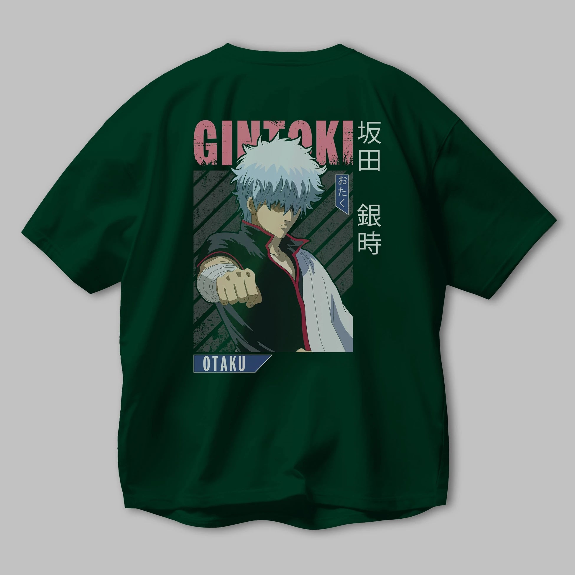 Gintoki Sakata GINTAMA 2 Anime Arka Baskılı Oversize t-shirt Erkek Kadın Unisex