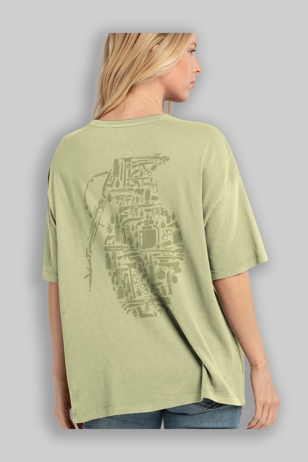 Grenade Arka Baskılı Oversize t-shirt %100 pamuk Erkek Kadın Unisex