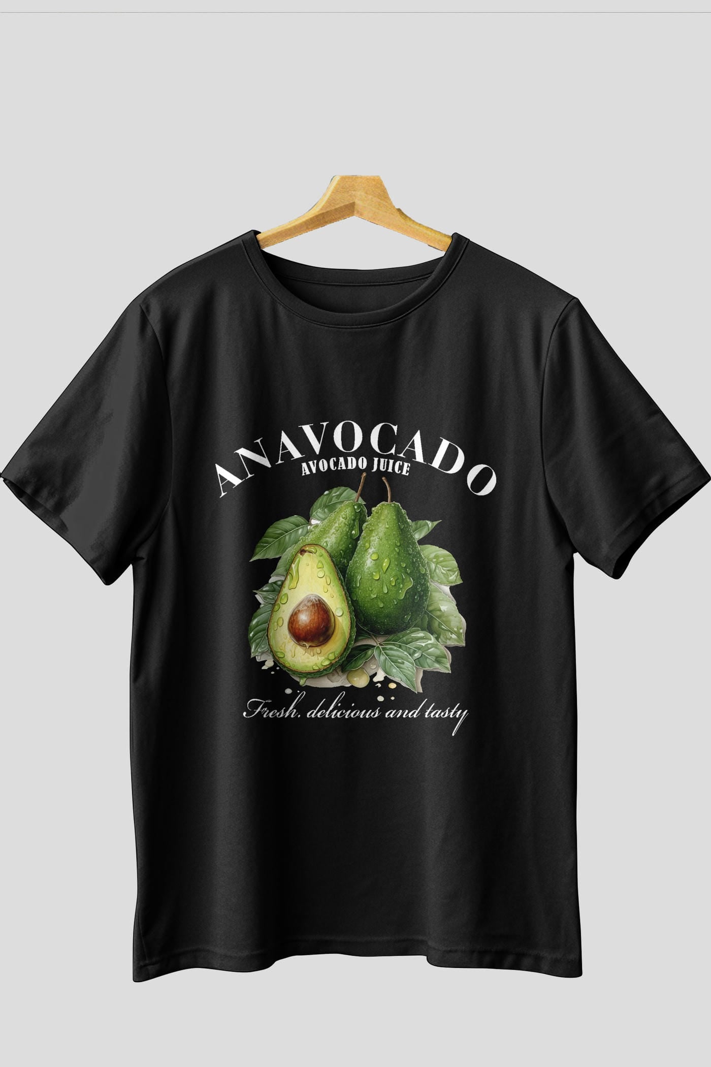 Avocado Avokado Ön Baskılı Oversize t-shirt Erkek Kadın Pamuk Bisiklet Yaka tişort